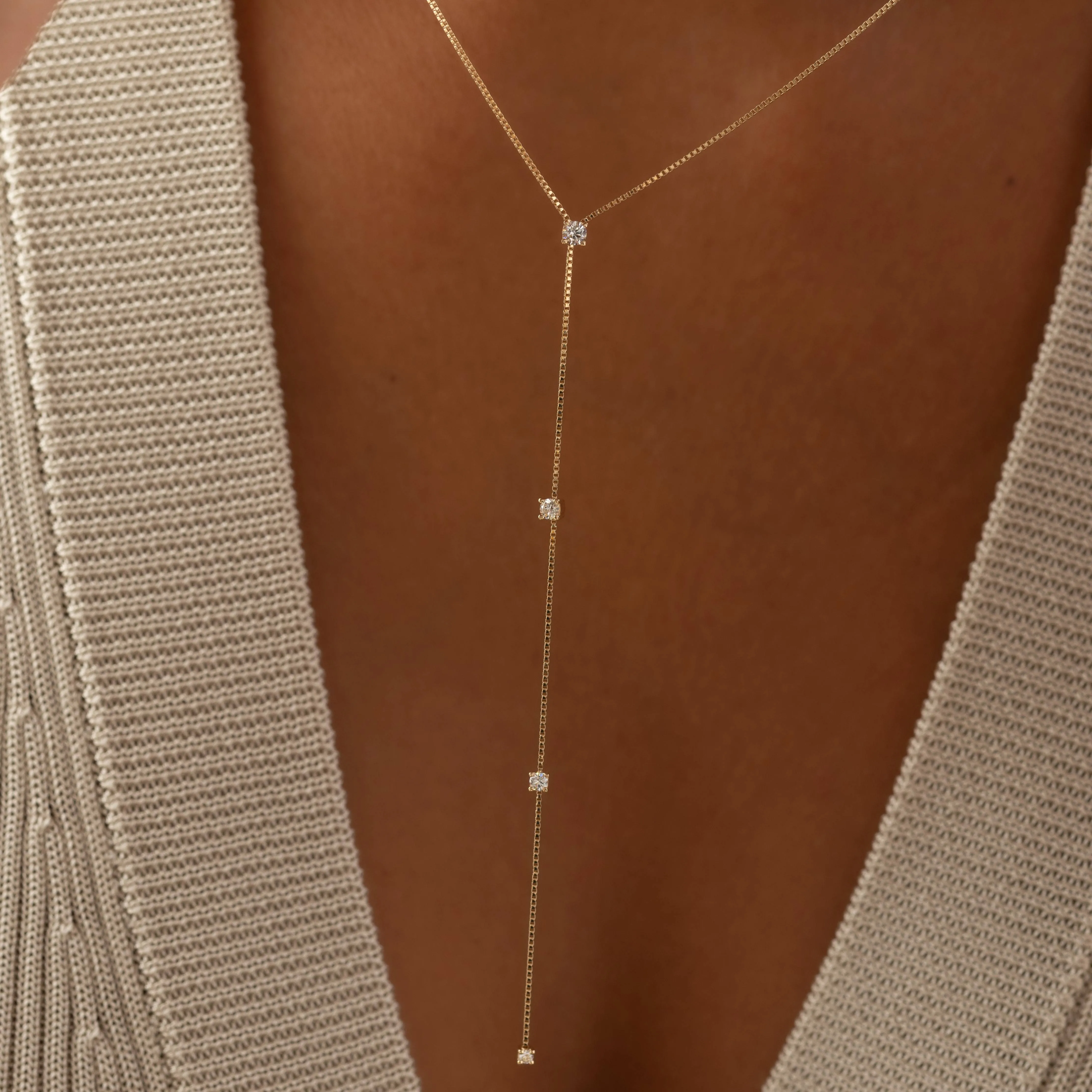 Diamond Callae Lariat Necklace - In Stock