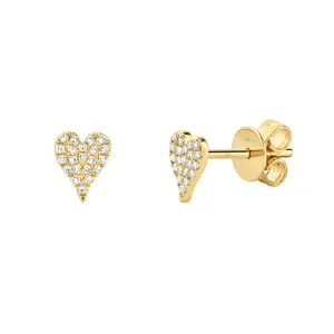 Diamond Pav?? Heart Stud Earrings