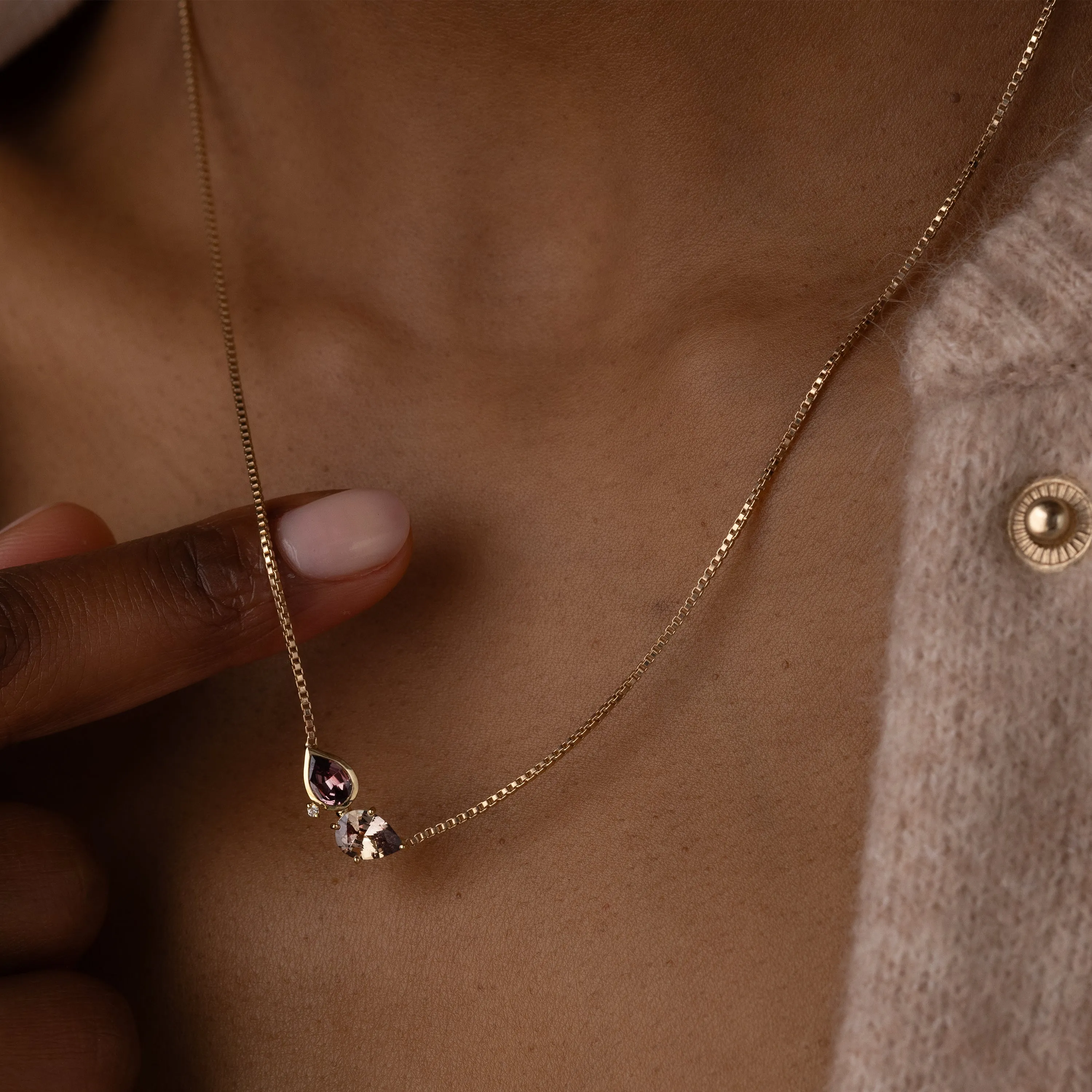 Divide Necklace in Warm Sapphire