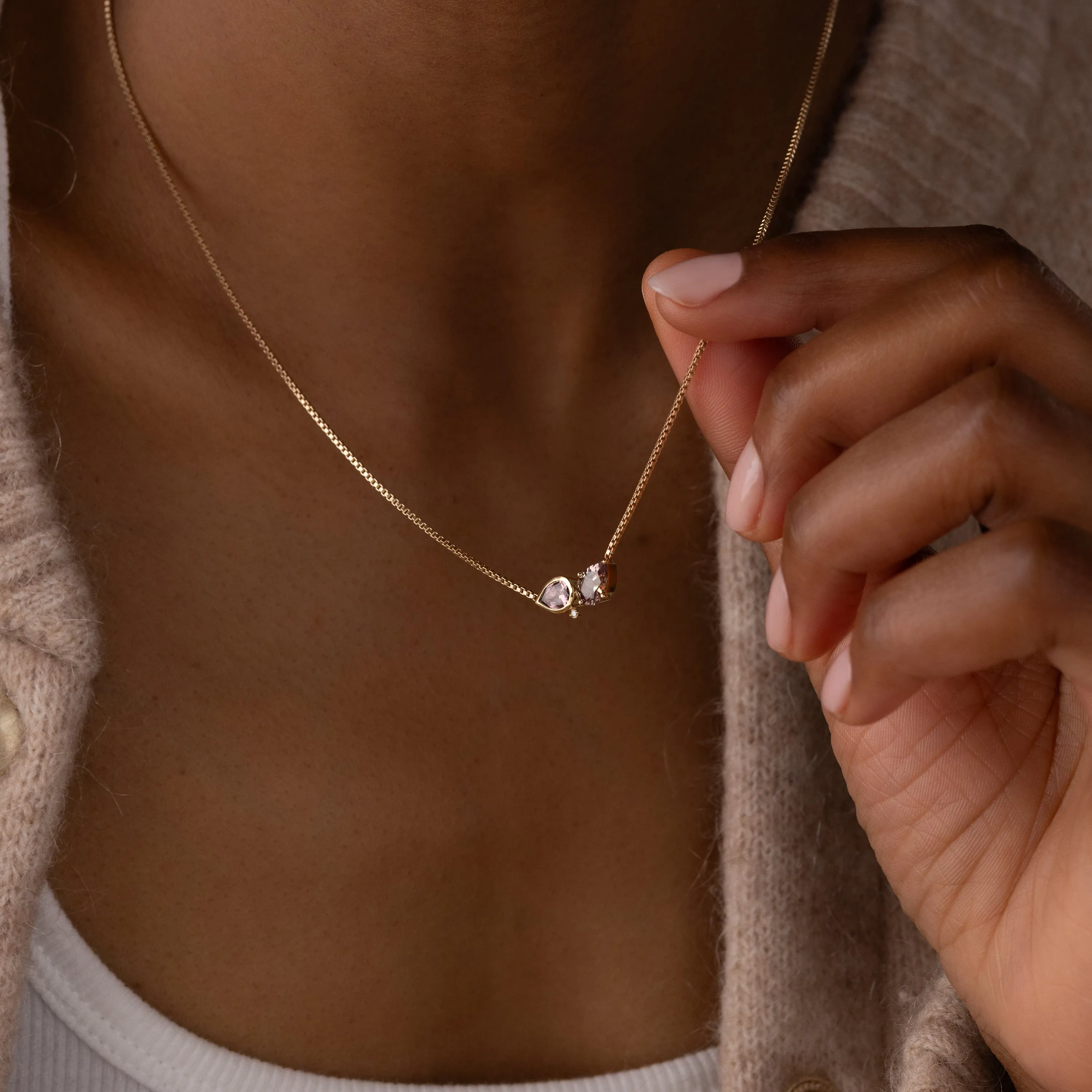 Divide Necklace in Warm Sapphire