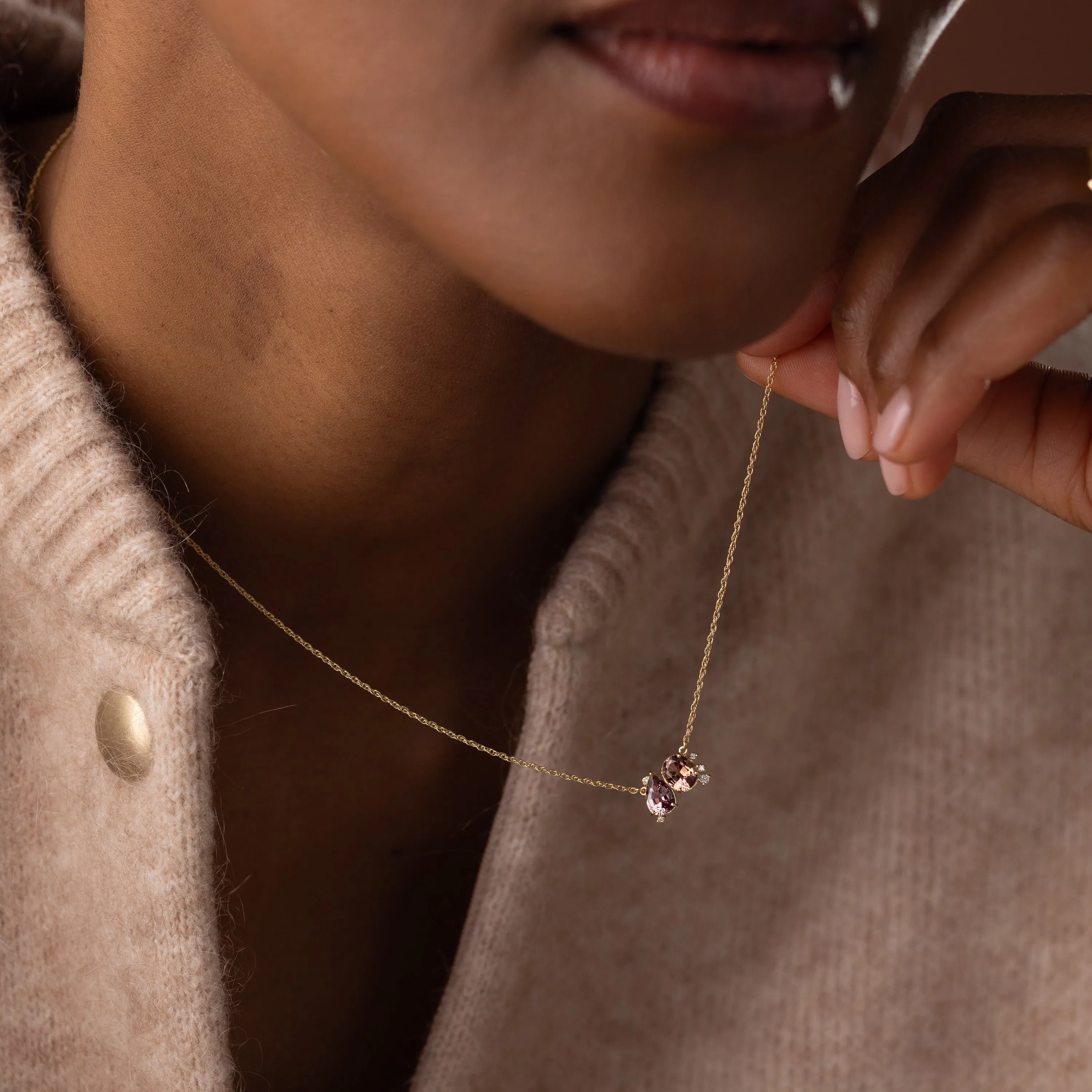 Duality Necklace in Warm Sapphire