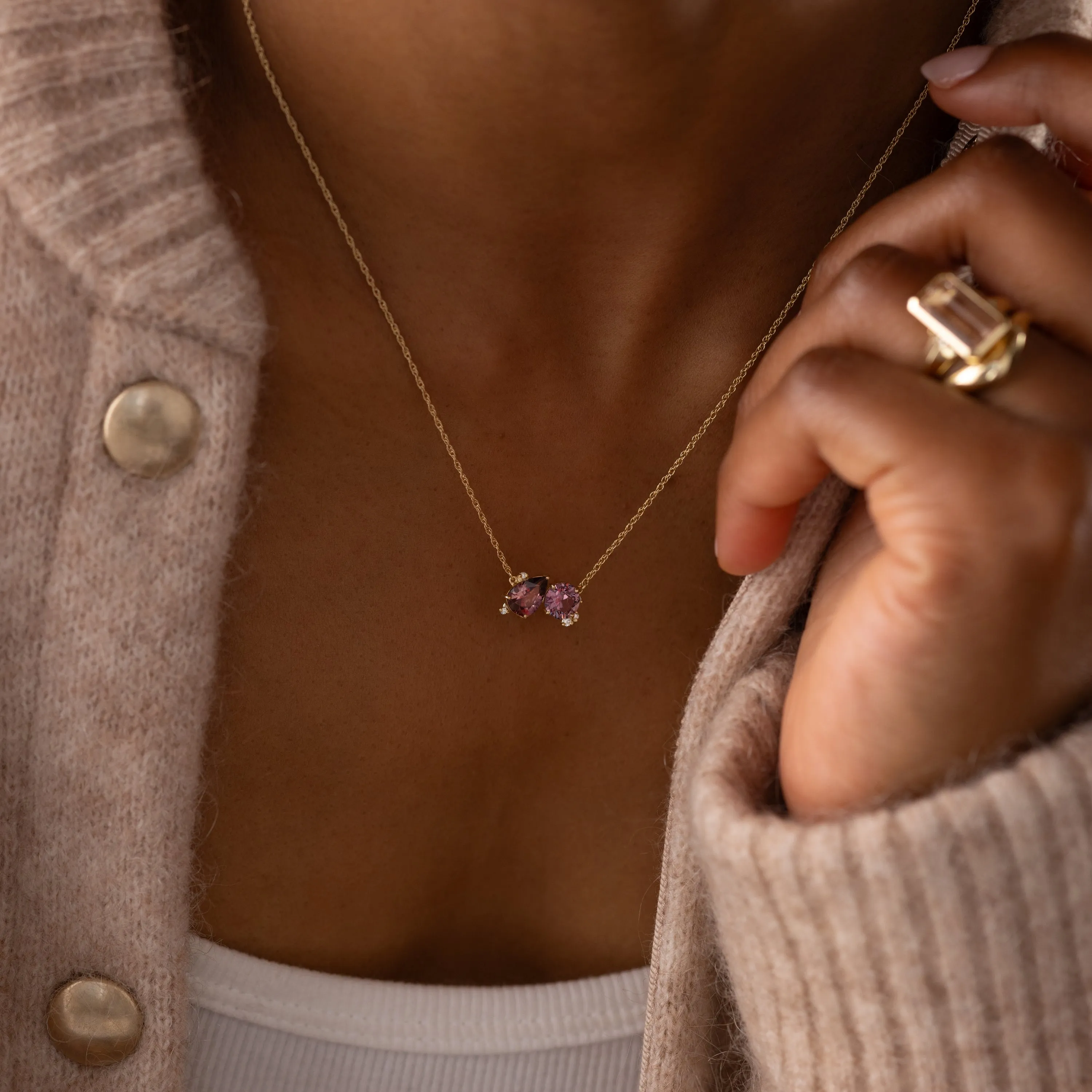 Duality Necklace in Warm Sapphire