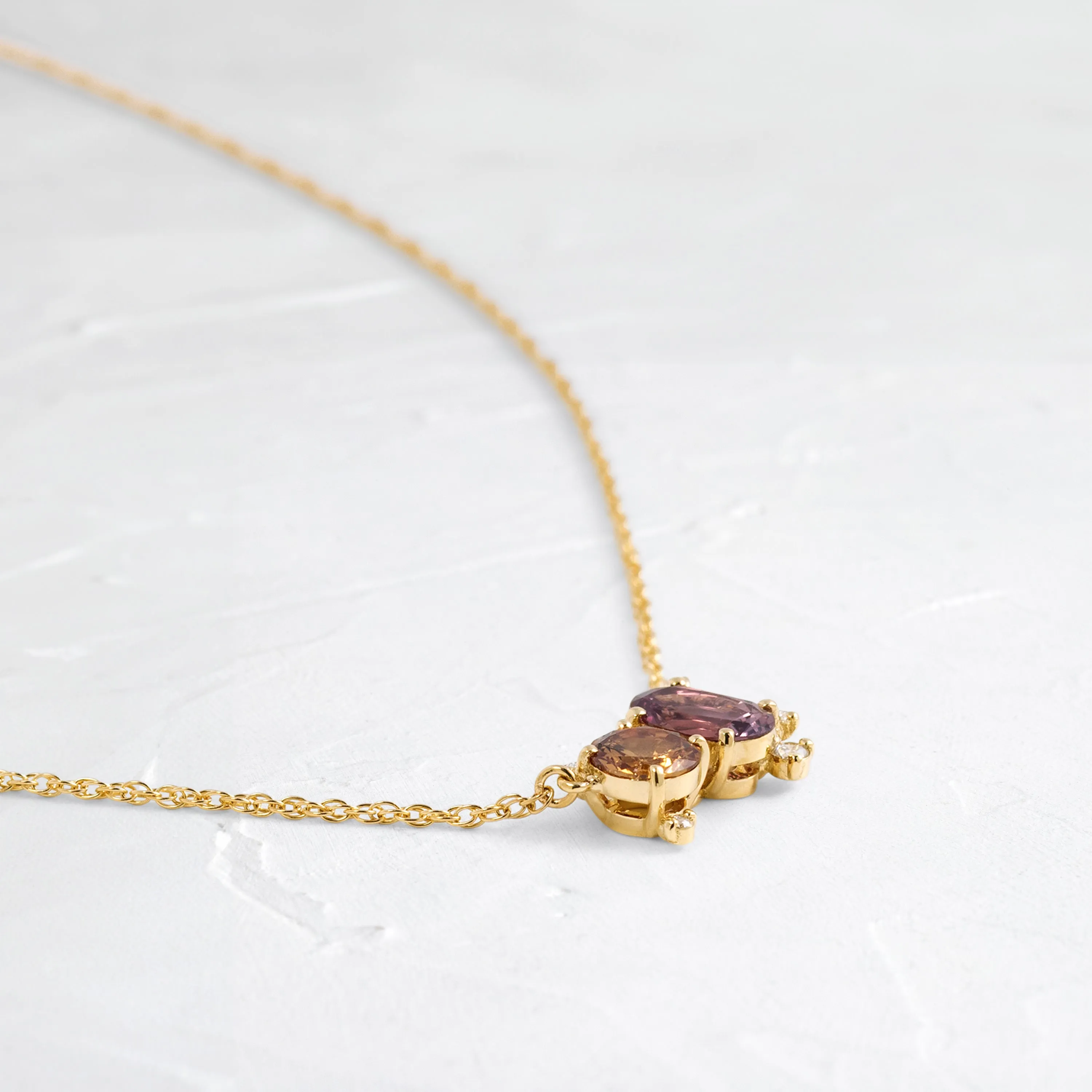 Duality Necklace in Warm Sapphire