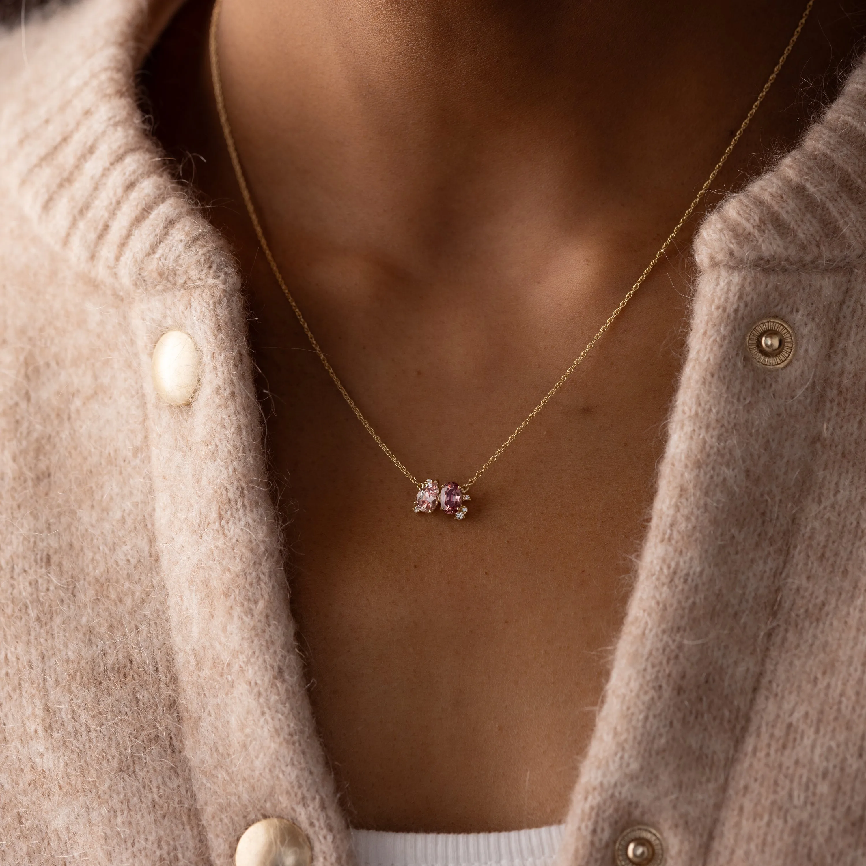 Duality Necklace in Warm Sapphire