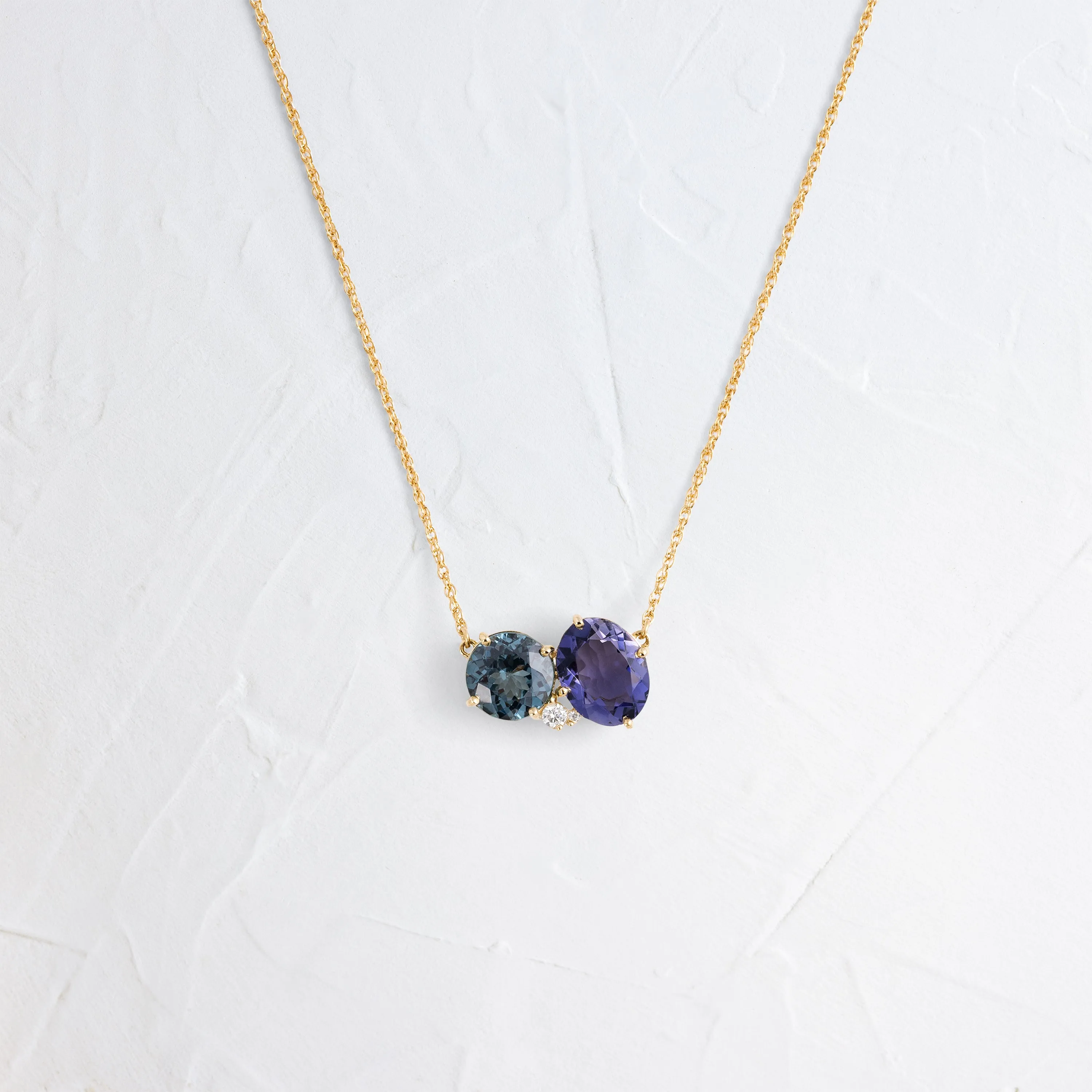 Duo Necklace, Spinel and Iolite