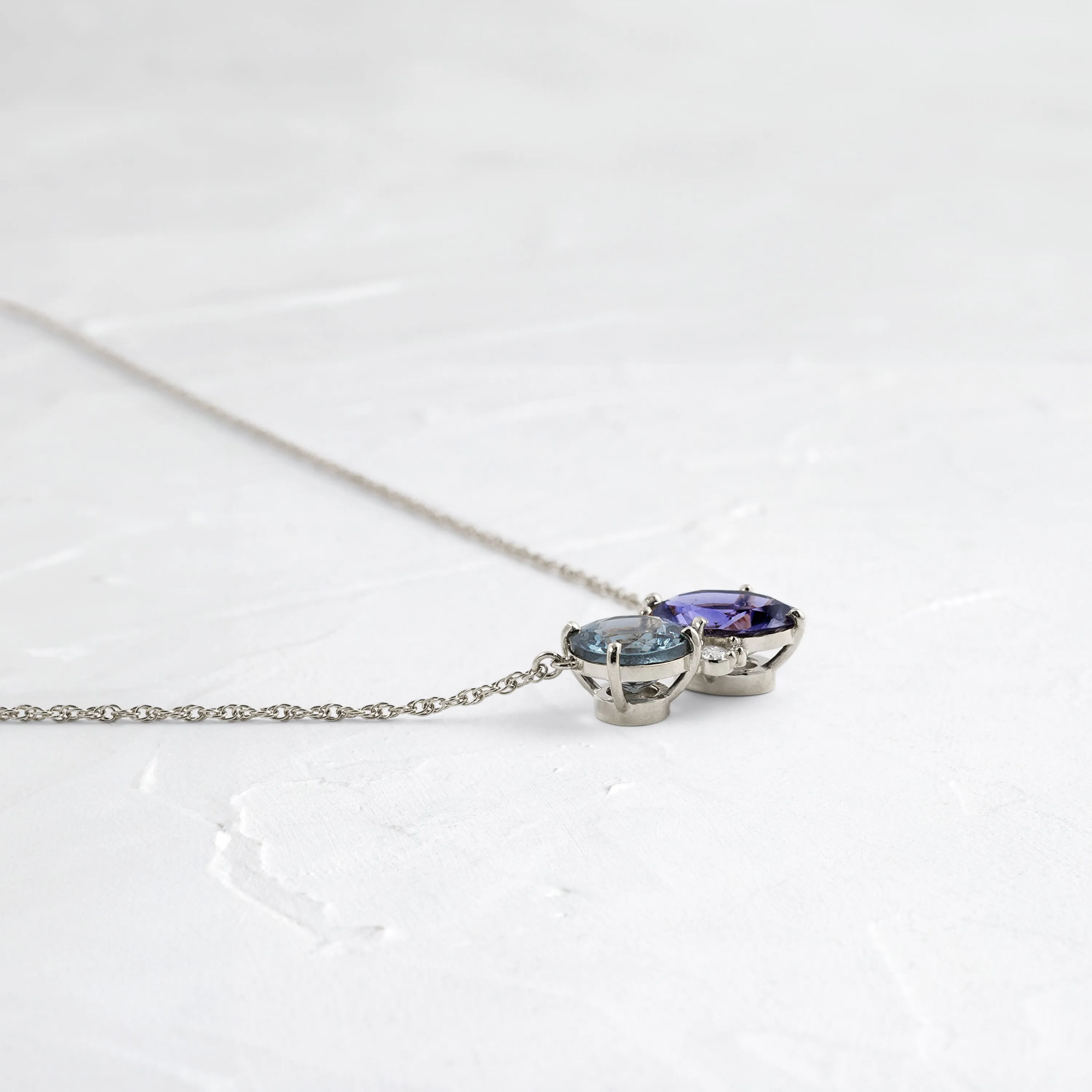 Duo Necklace, Spinel and Iolite