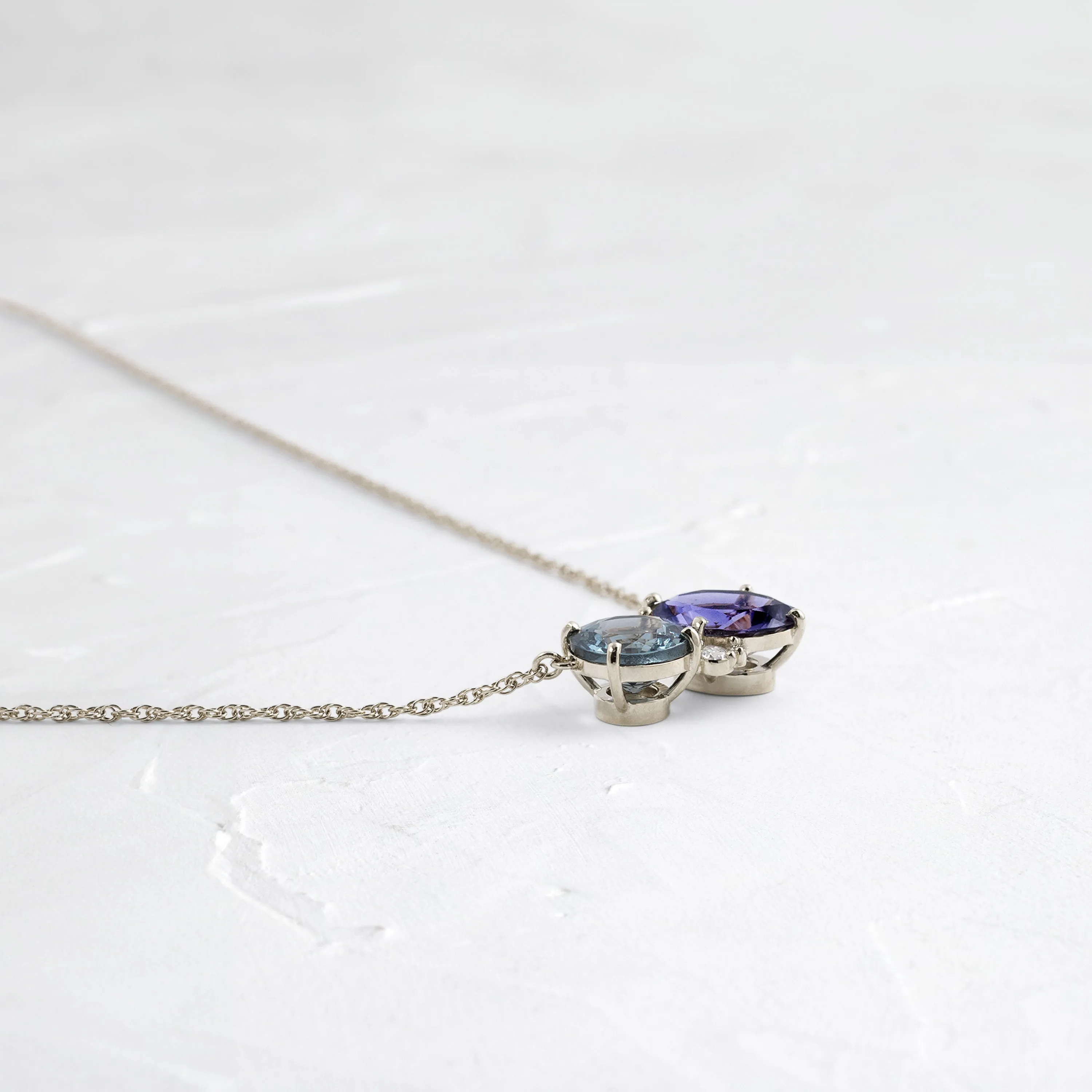 Duo Necklace, Spinel and Iolite