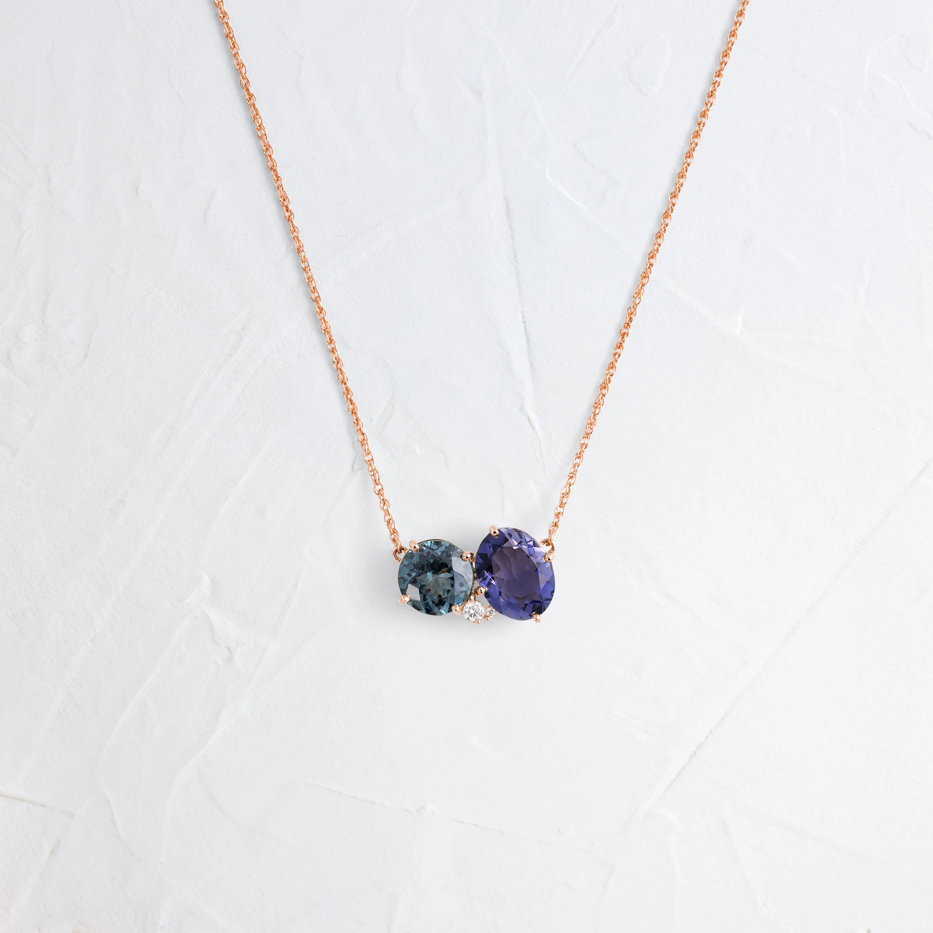 Duo Necklace, Spinel and Iolite
