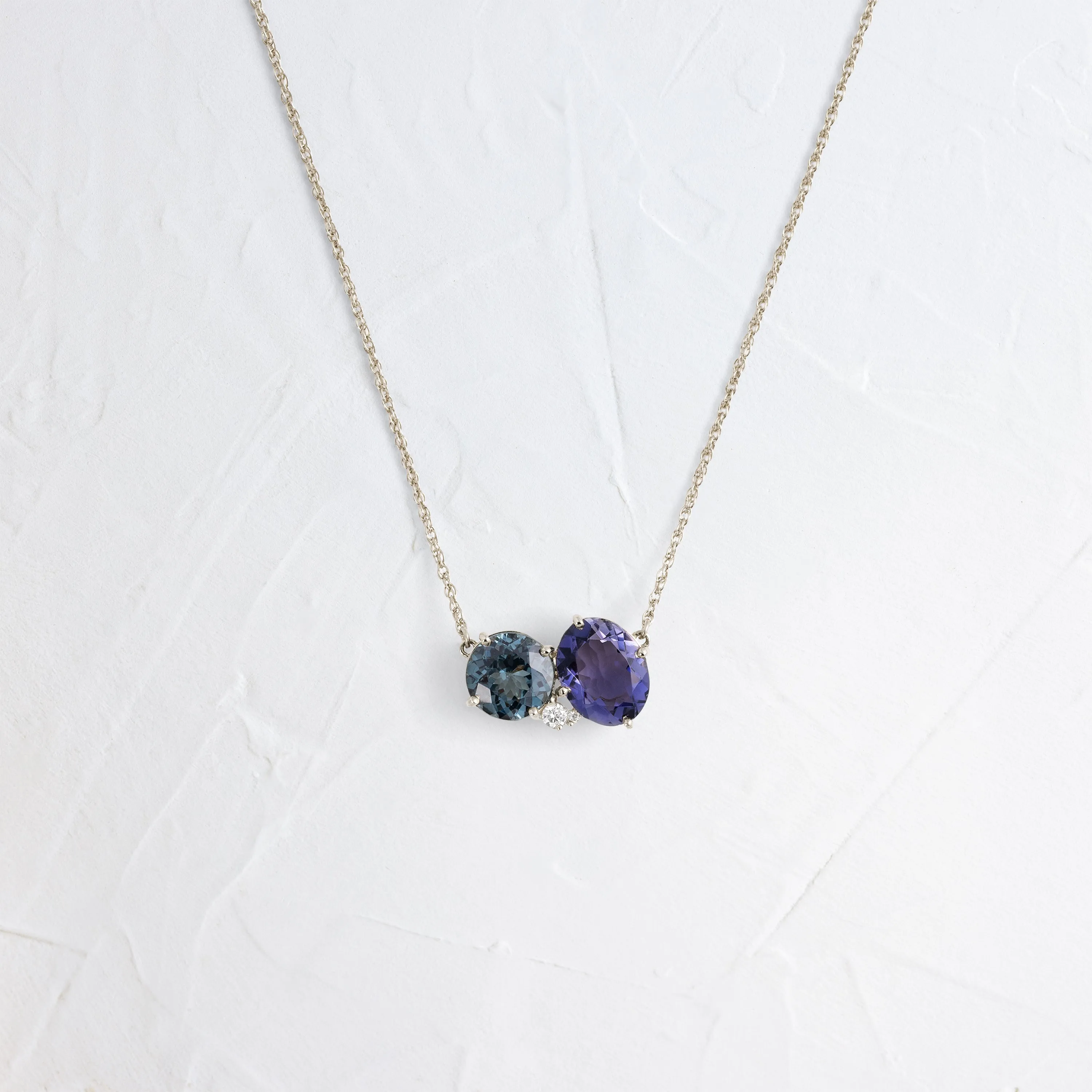 Duo Necklace, Spinel and Iolite