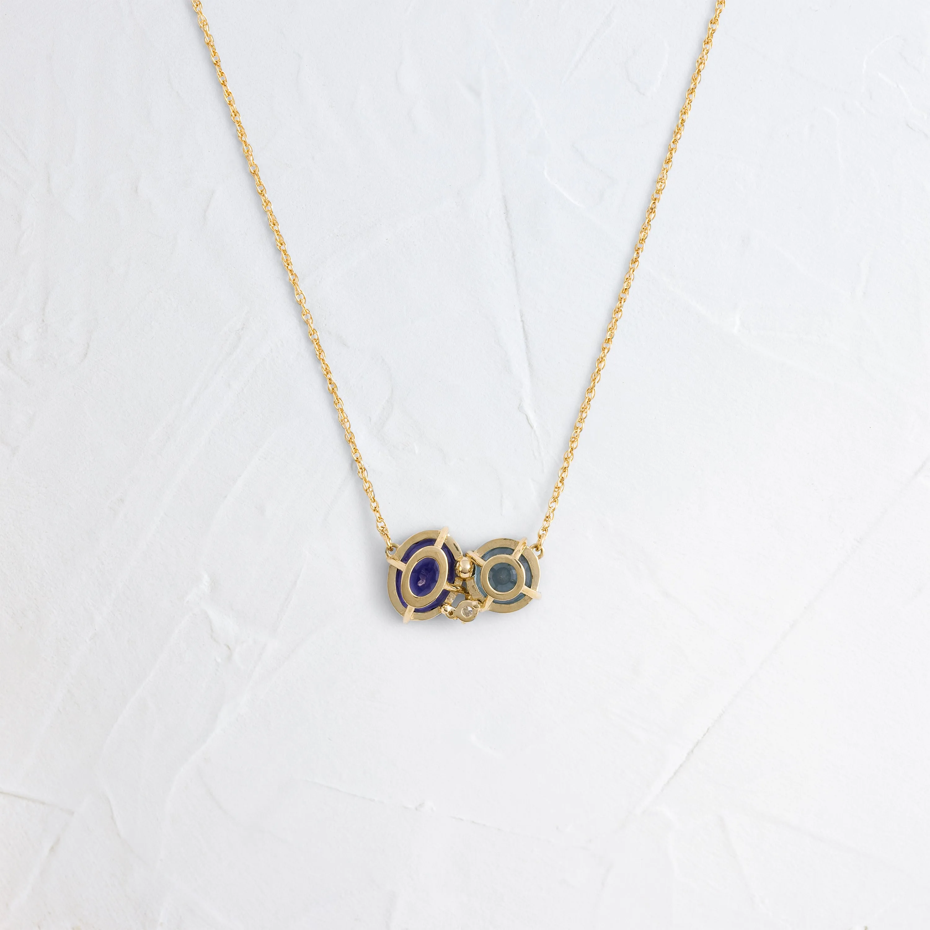 Duo Necklace, Spinel and Iolite