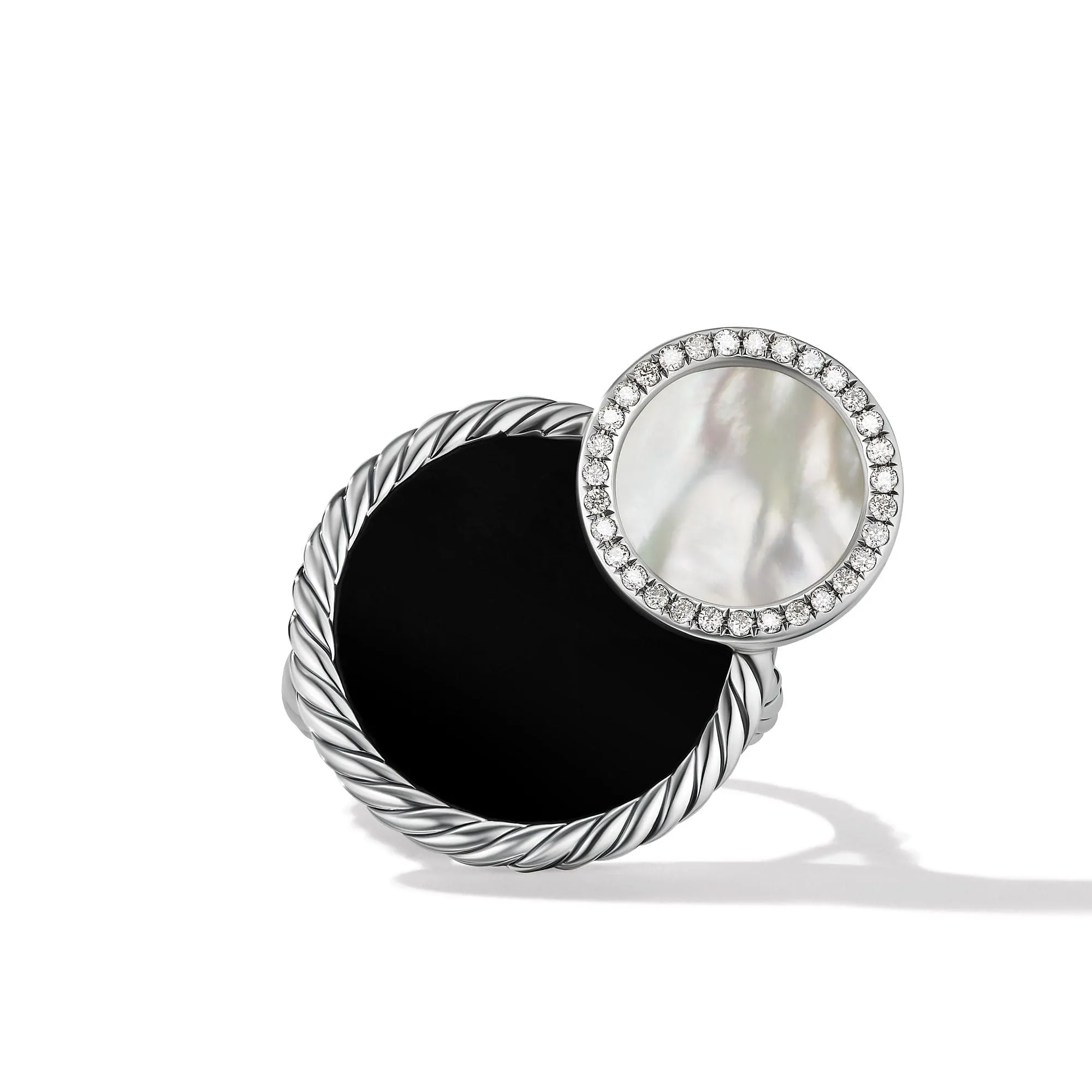 DY Elements Eclipse Ring with Black Onyx, Mother of Pearl and Pave Diamonds