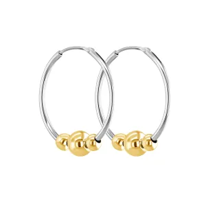 Earrings in 925 silver, gilded with 18k yellow gold and rhodium