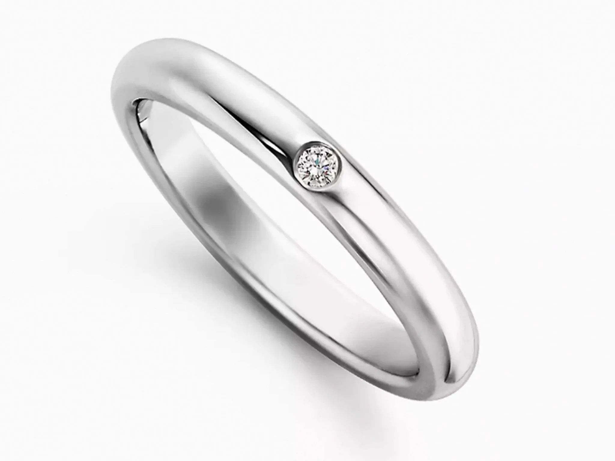 Elsa Peretti Tiffany & Co. Diamond Wedding Band Ring Platinum Size 5.5