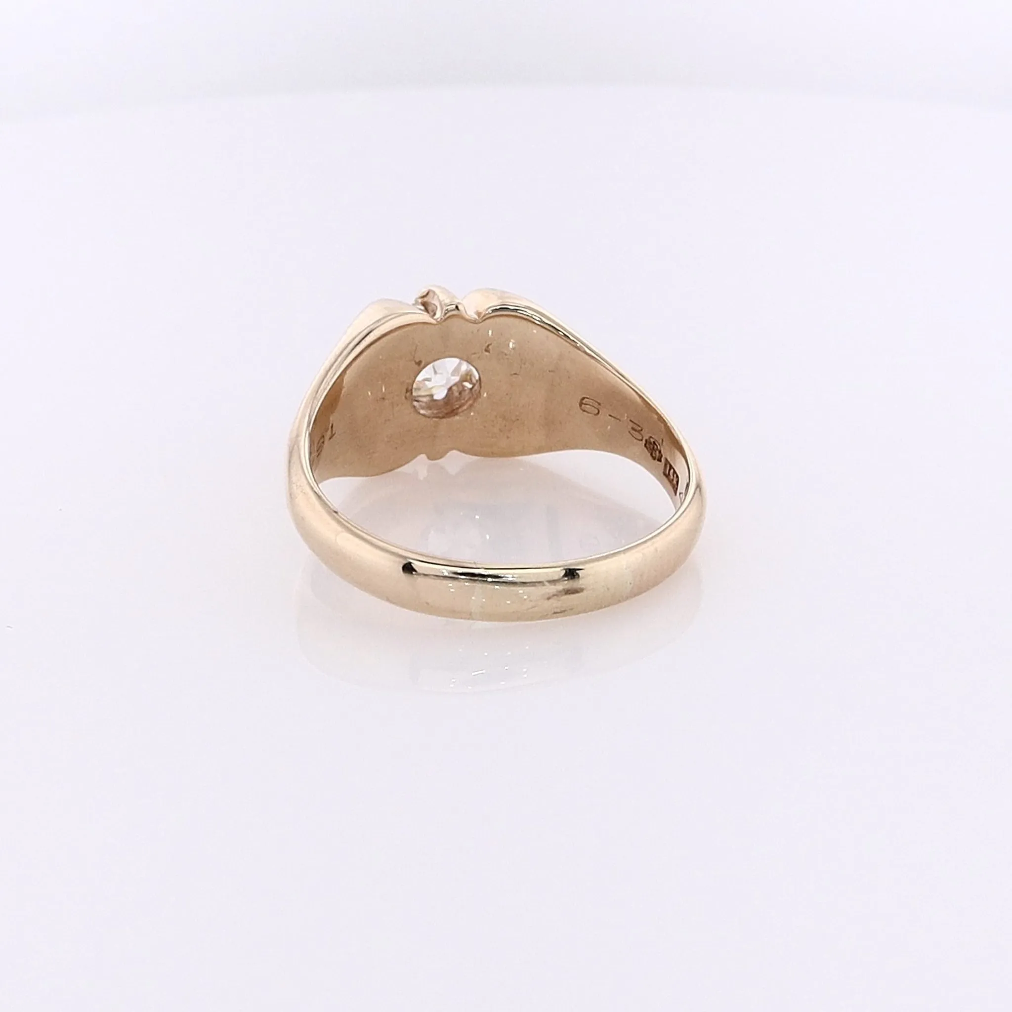 Estate 14 Karat Yellow Gold Belcher Style Diamond Ring