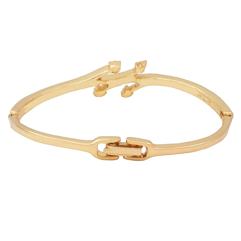 Estele Gold Plated Blossom Bud Bracelet with Austrian Crystals for Women