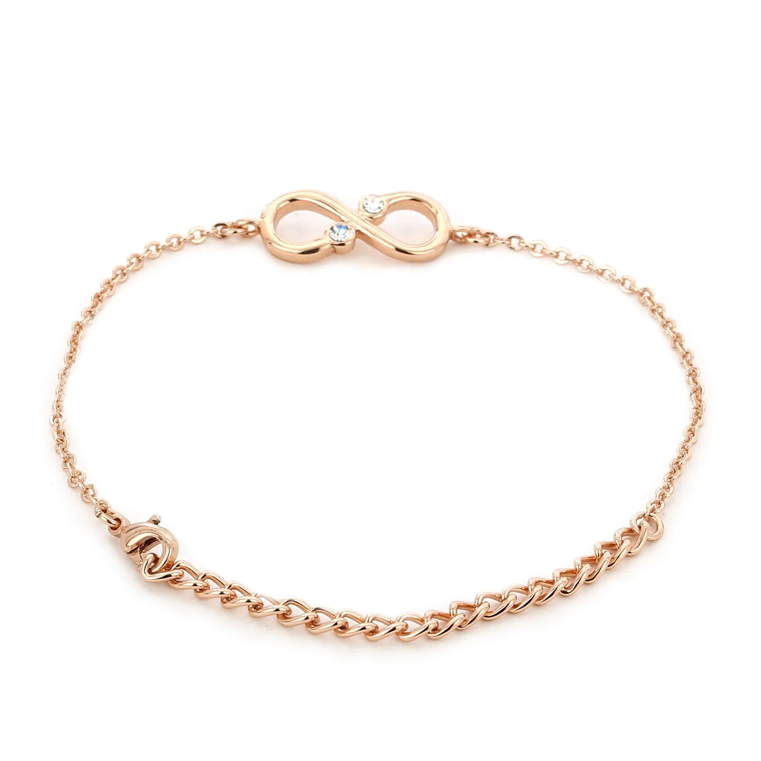 Estele Rose gold plated Infinity Bracelet Using Austrian Crystals for Women