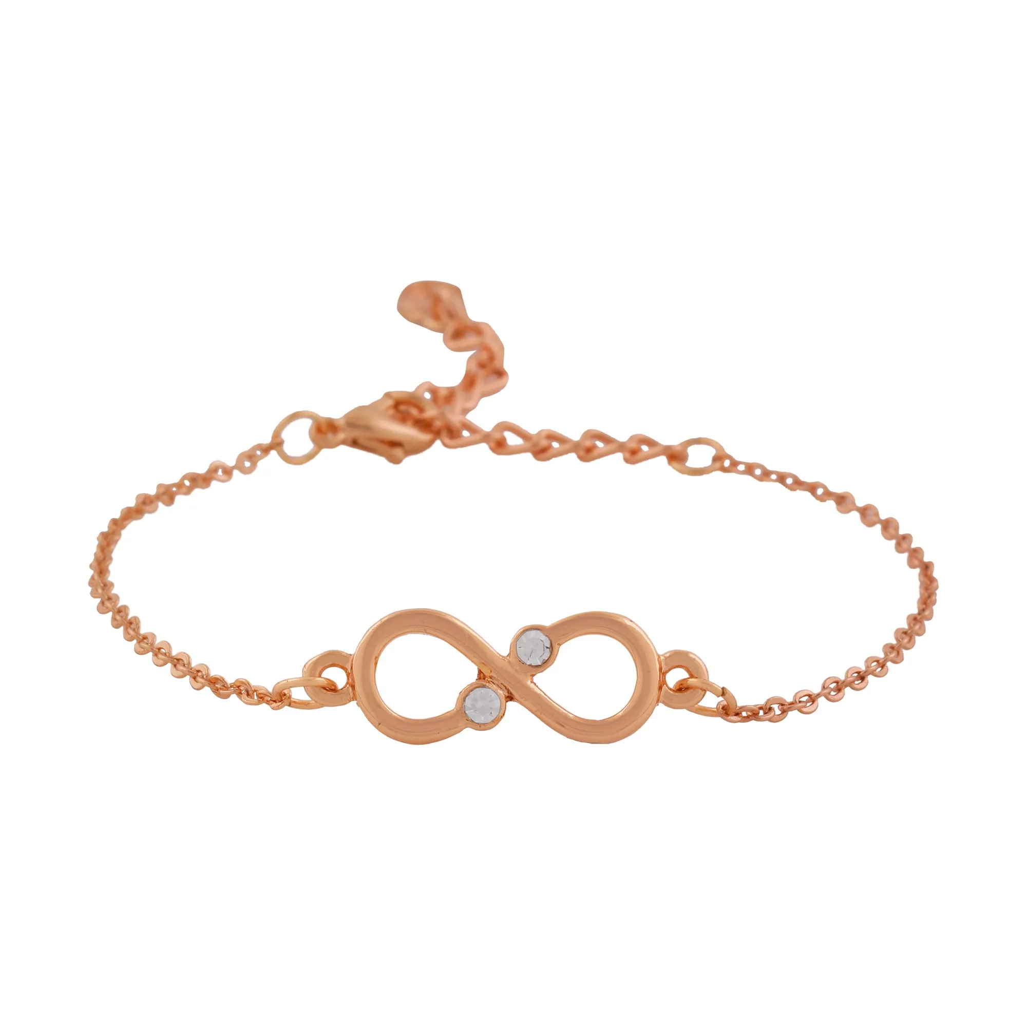 Estele Rose gold plated Infinity Bracelet Using Austrian Crystals for Women
