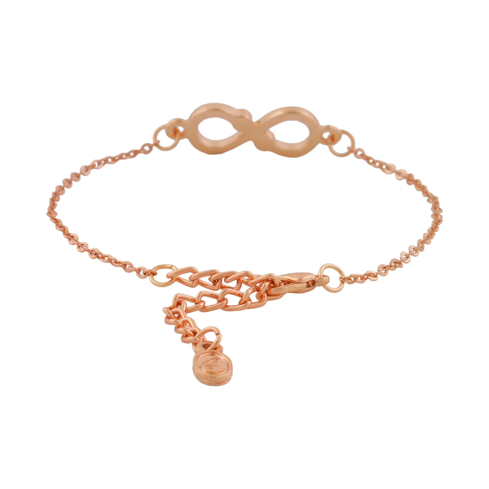 Estele Rose gold plated Infinity Bracelet Using Austrian Crystals for Women
