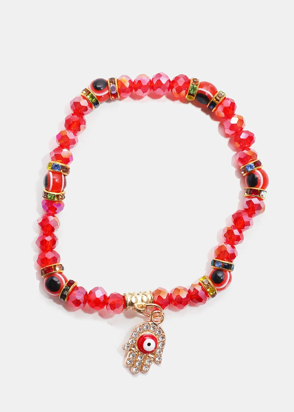 Evil Eye & Hamsa Hand Bead Bracelet