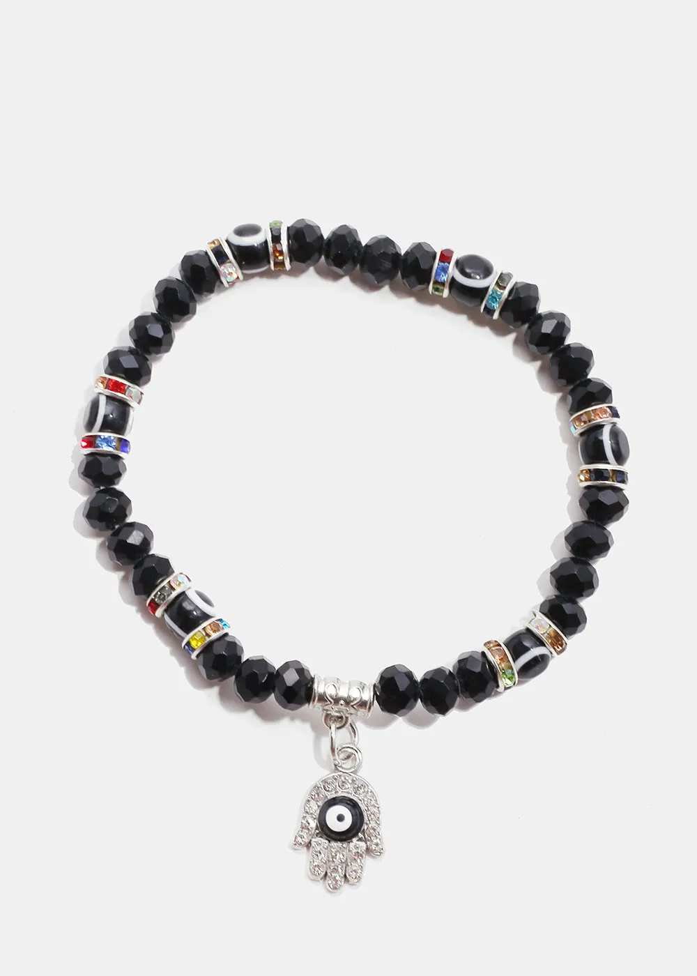Evil Eye & Hamsa Hand Bead Bracelet