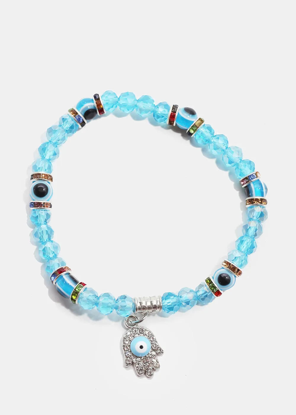Evil Eye & Hamsa Hand Bead Bracelet