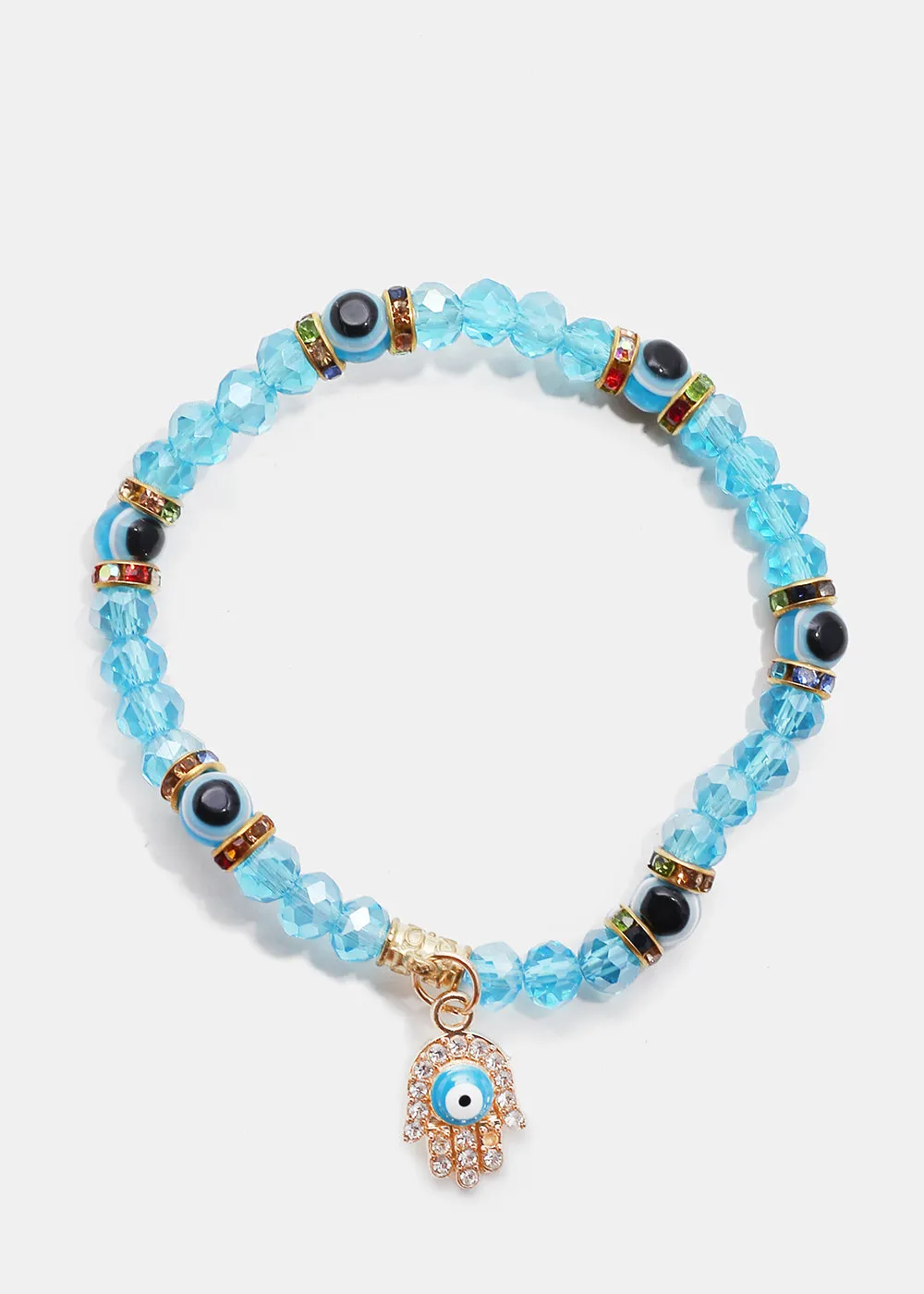Evil Eye & Hamsa Hand Bead Bracelet