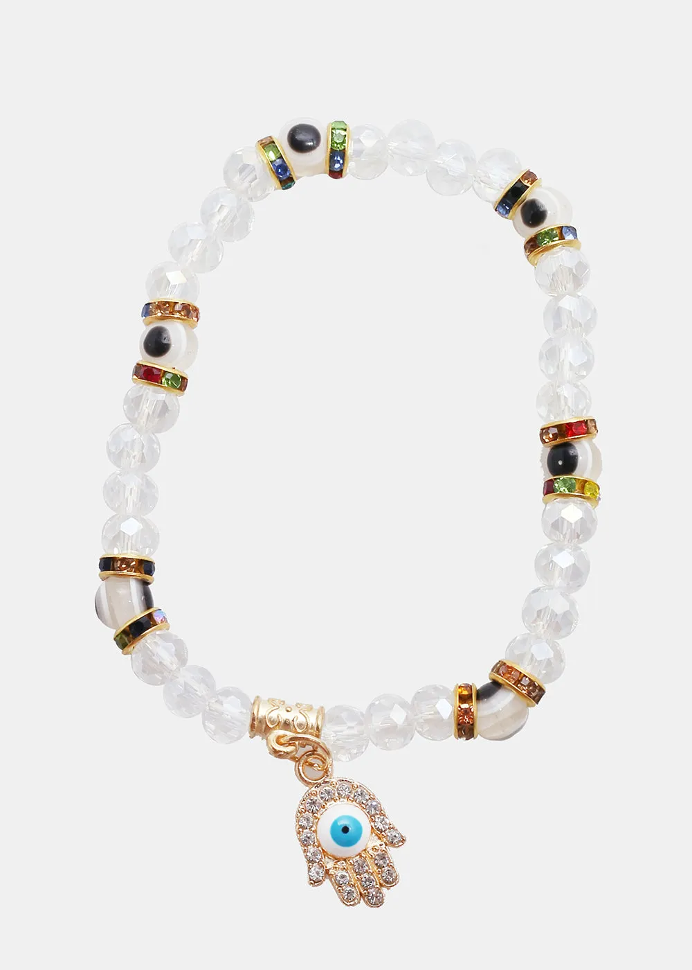 Evil Eye & Hamsa Hand Bead Bracelet