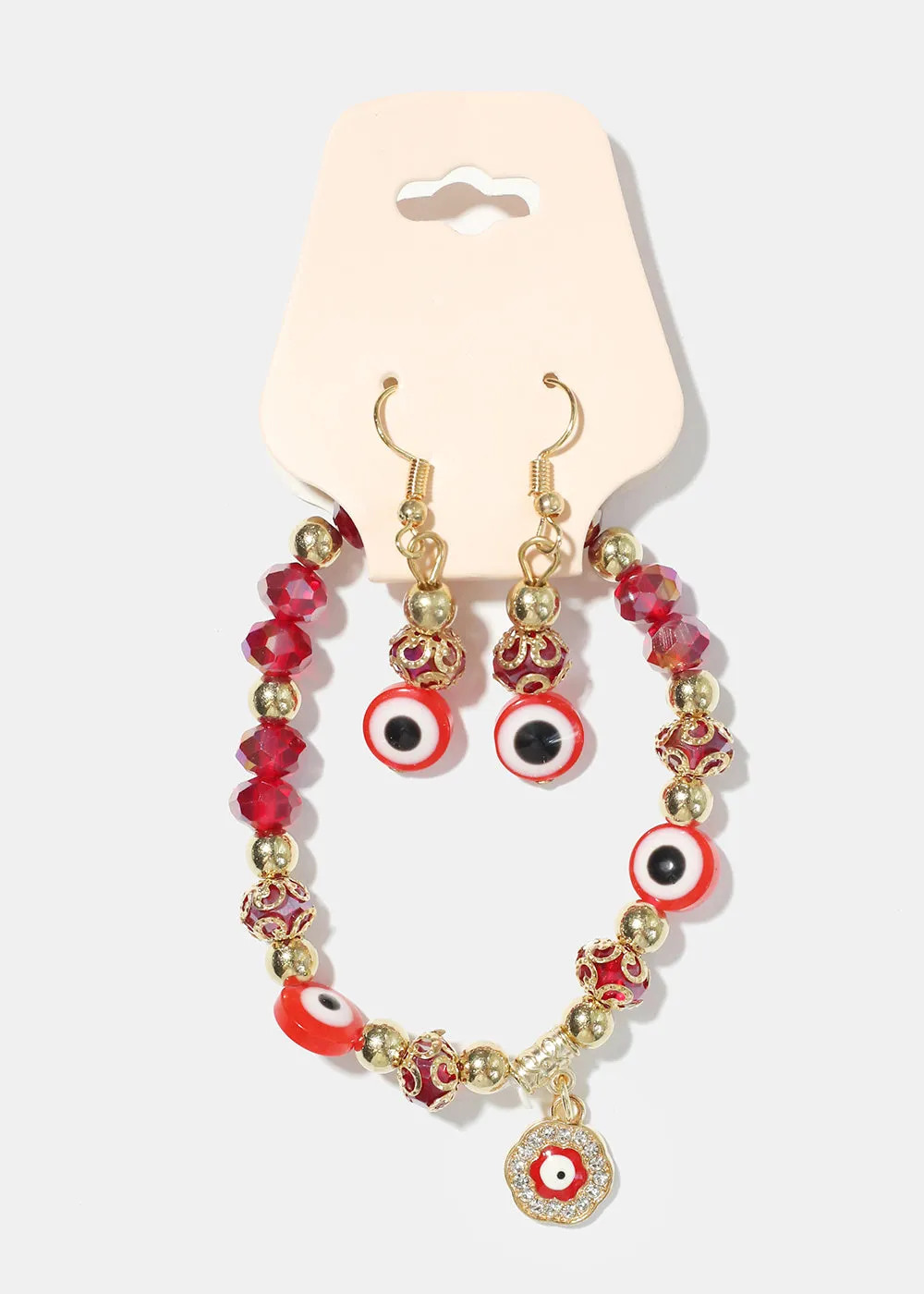 Evil Eye Bracelet & Earring Set