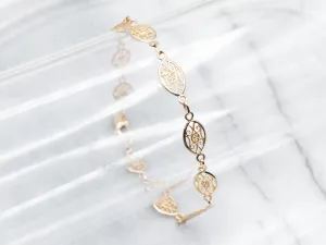 Filigree Link Bracelet with Lobster Clasp