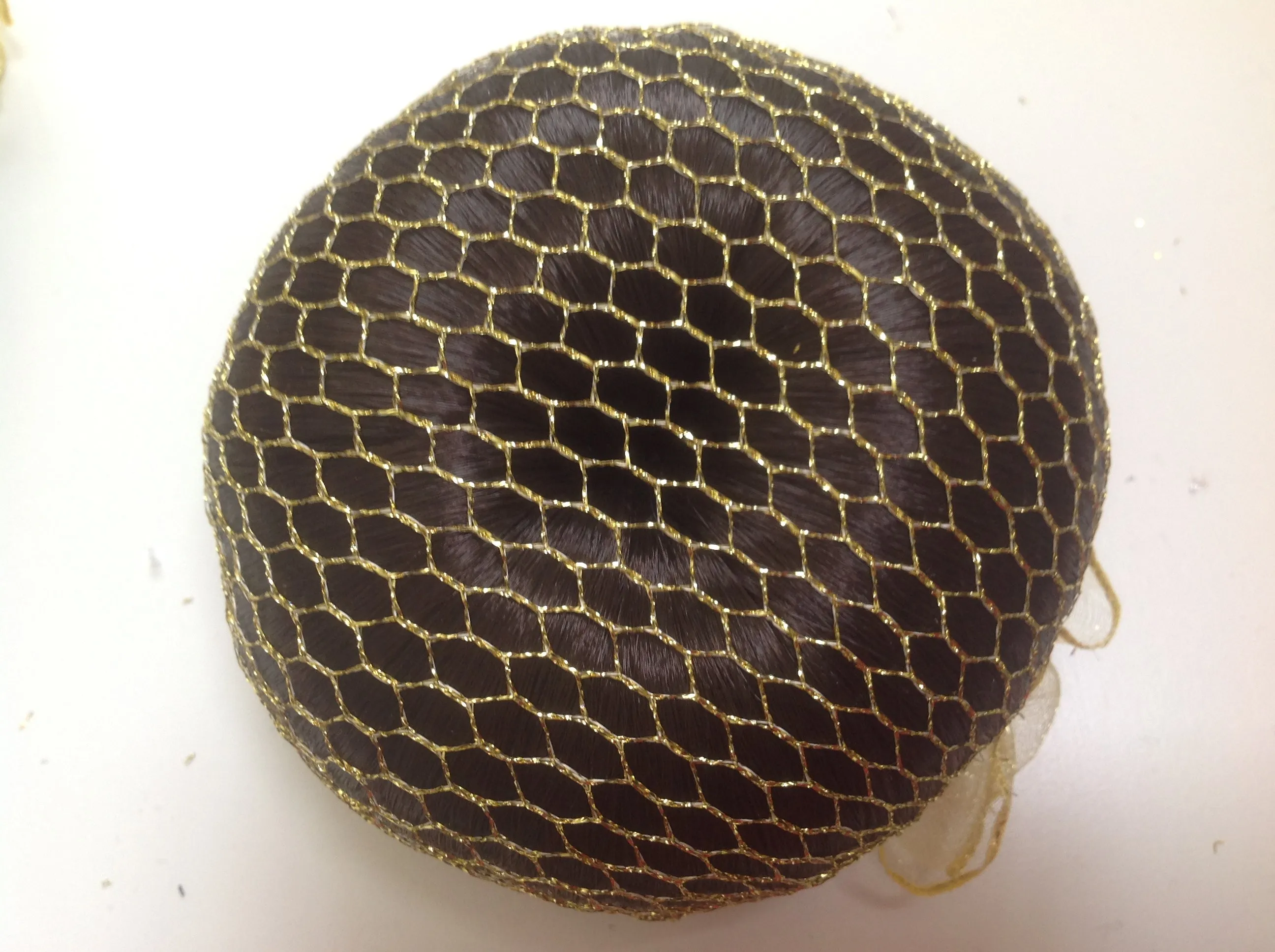 Fine Gold mesh bun nets plain, swarovski Crystals and Pearls