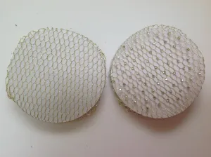 Fine Gold mesh bun nets plain, swarovski Crystals and Pearls