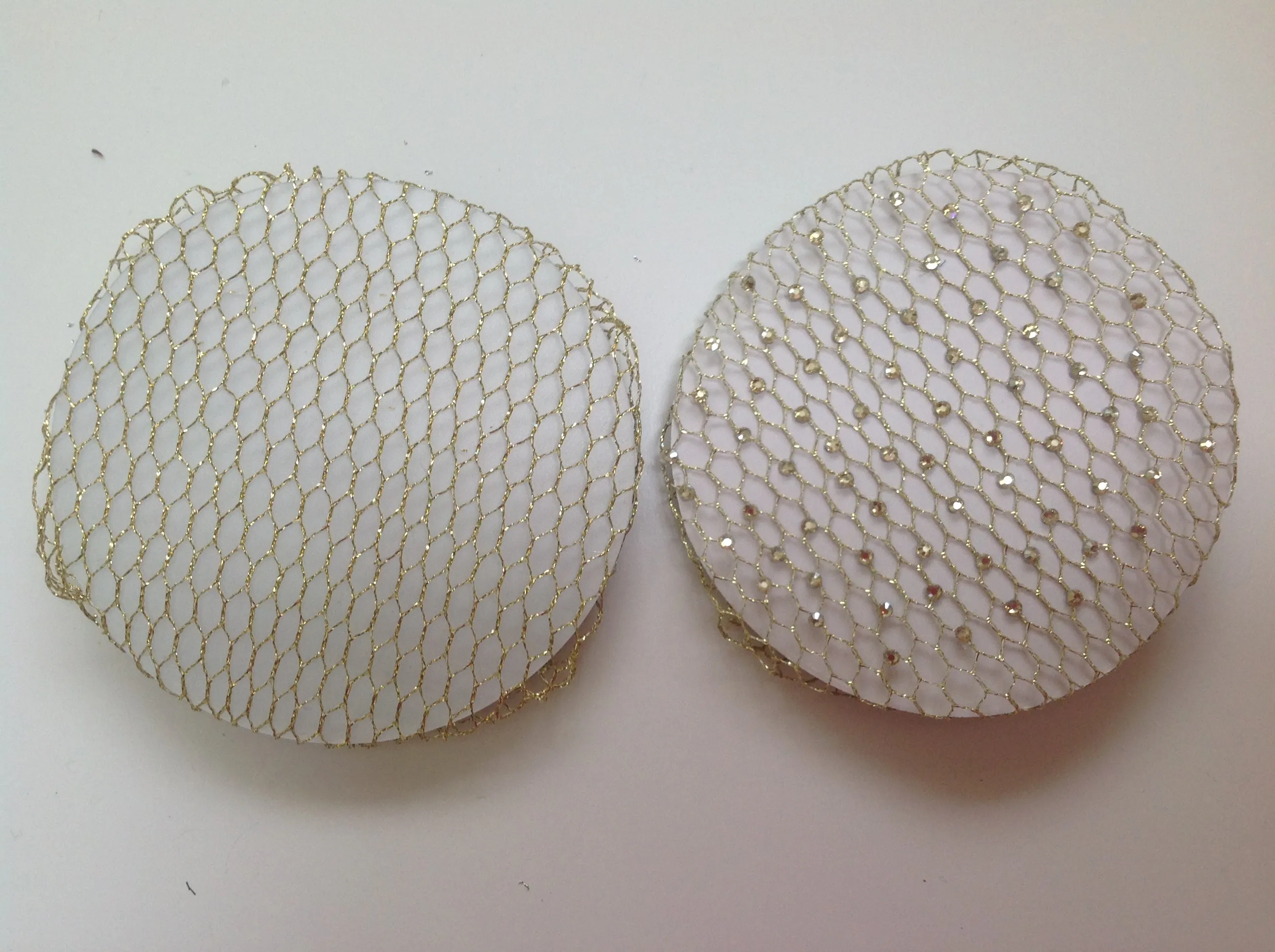 Fine Gold mesh bun nets plain, swarovski Crystals and Pearls