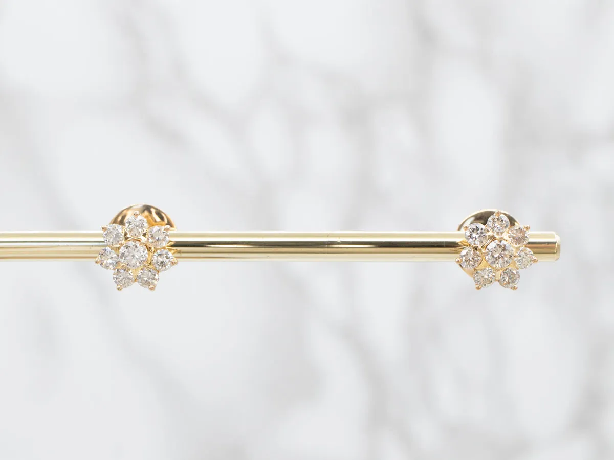 Floral Diamond Stud Earrings