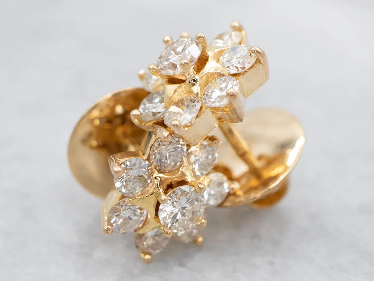 Floral Diamond Stud Earrings