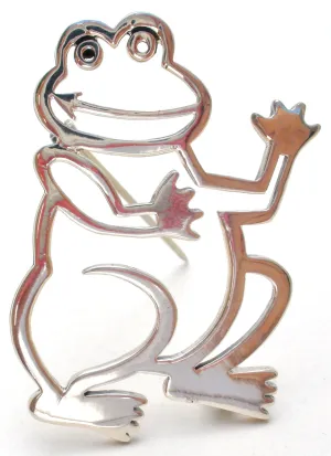 Frog Pin Sterling Silver by Frank Chavez