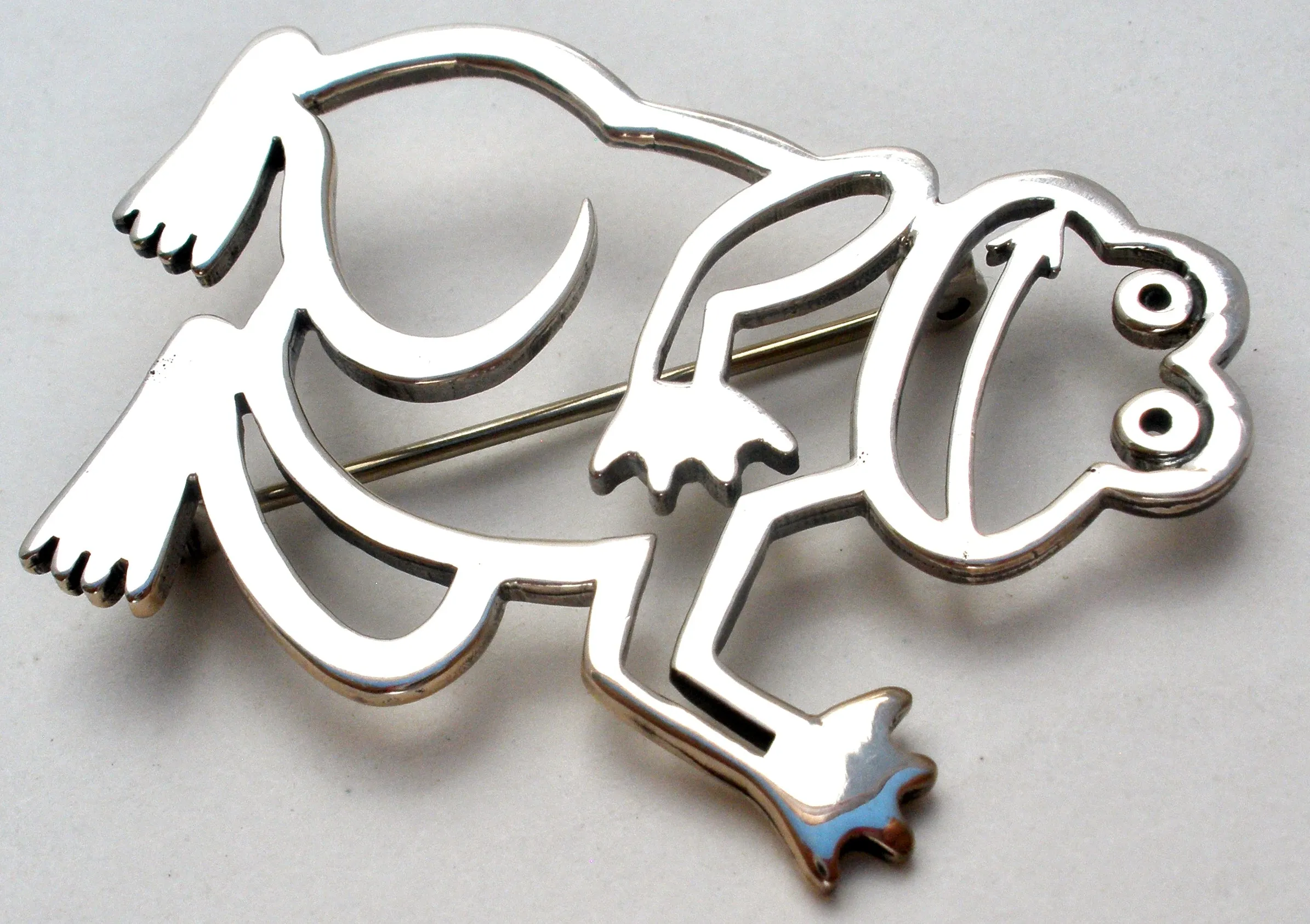 Frog Pin Sterling Silver by Frank Chavez