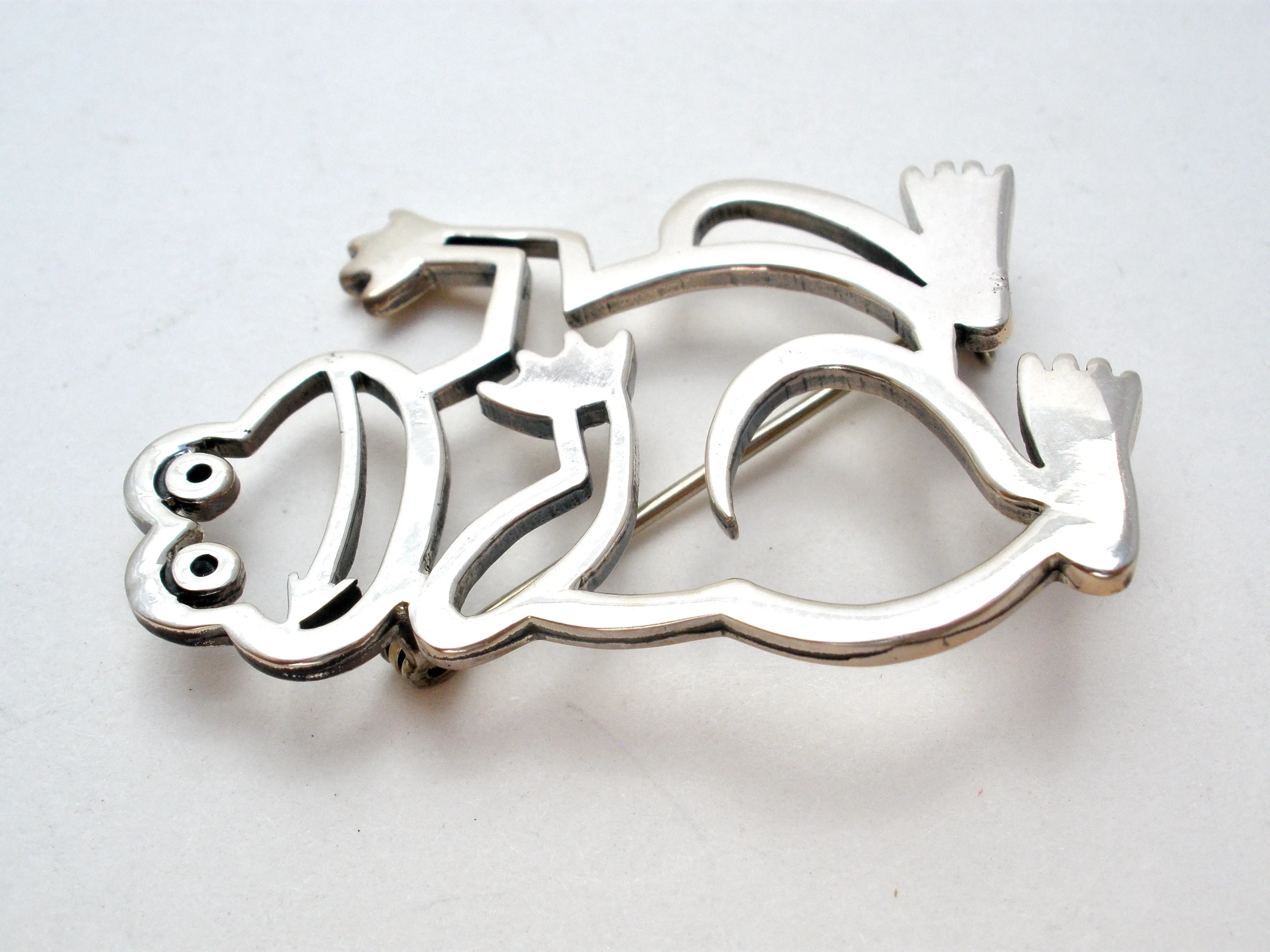 Frog Pin Sterling Silver by Frank Chavez
