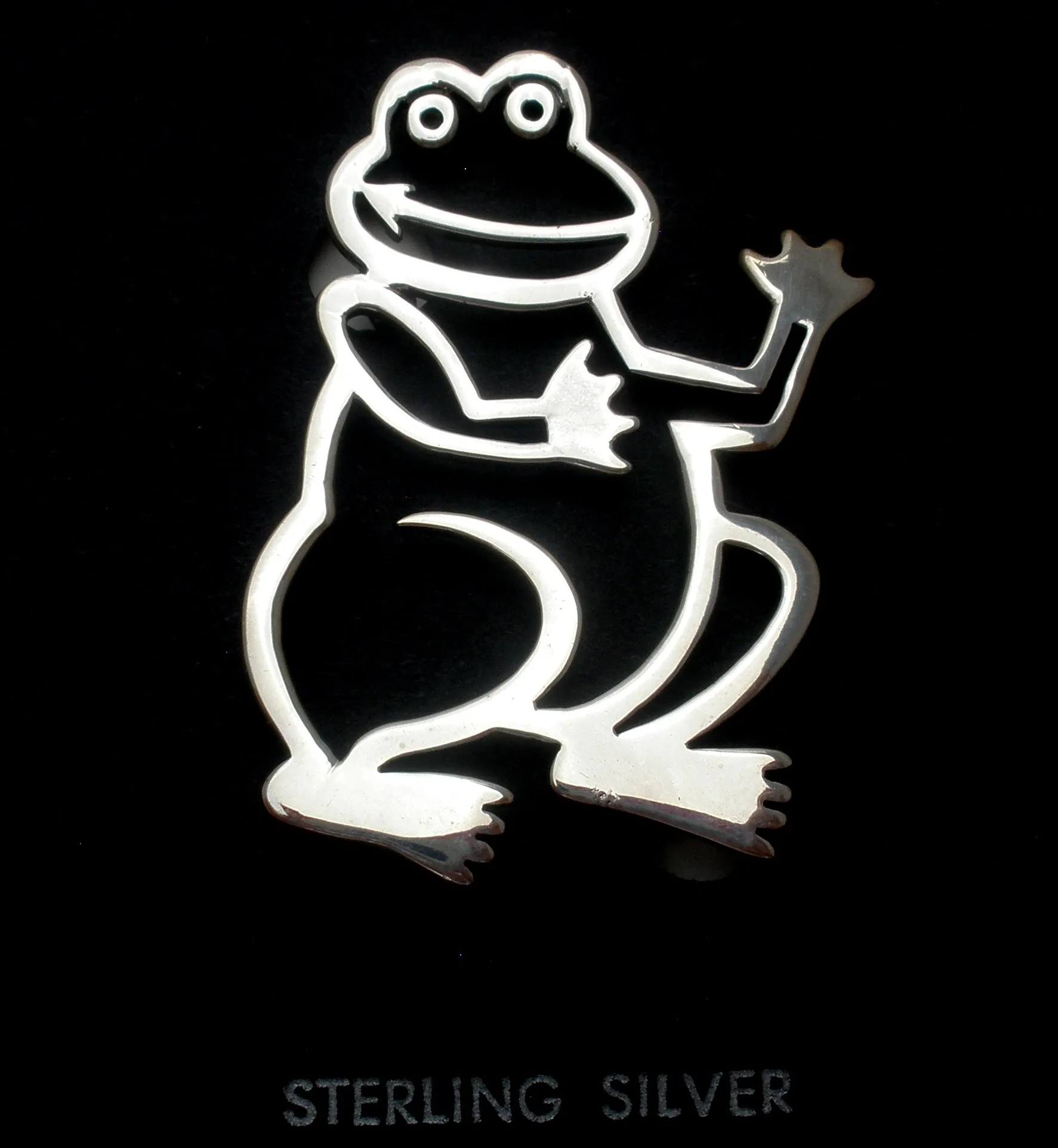 Frog Pin Sterling Silver by Frank Chavez