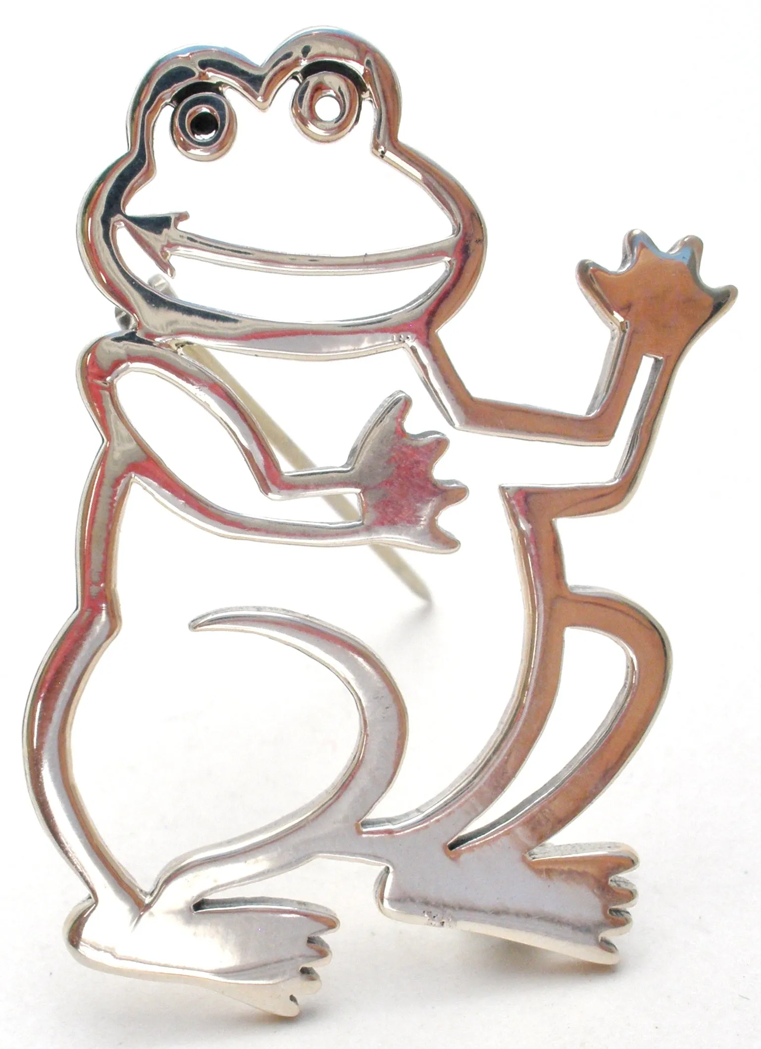 Frog Pin Sterling Silver by Frank Chavez