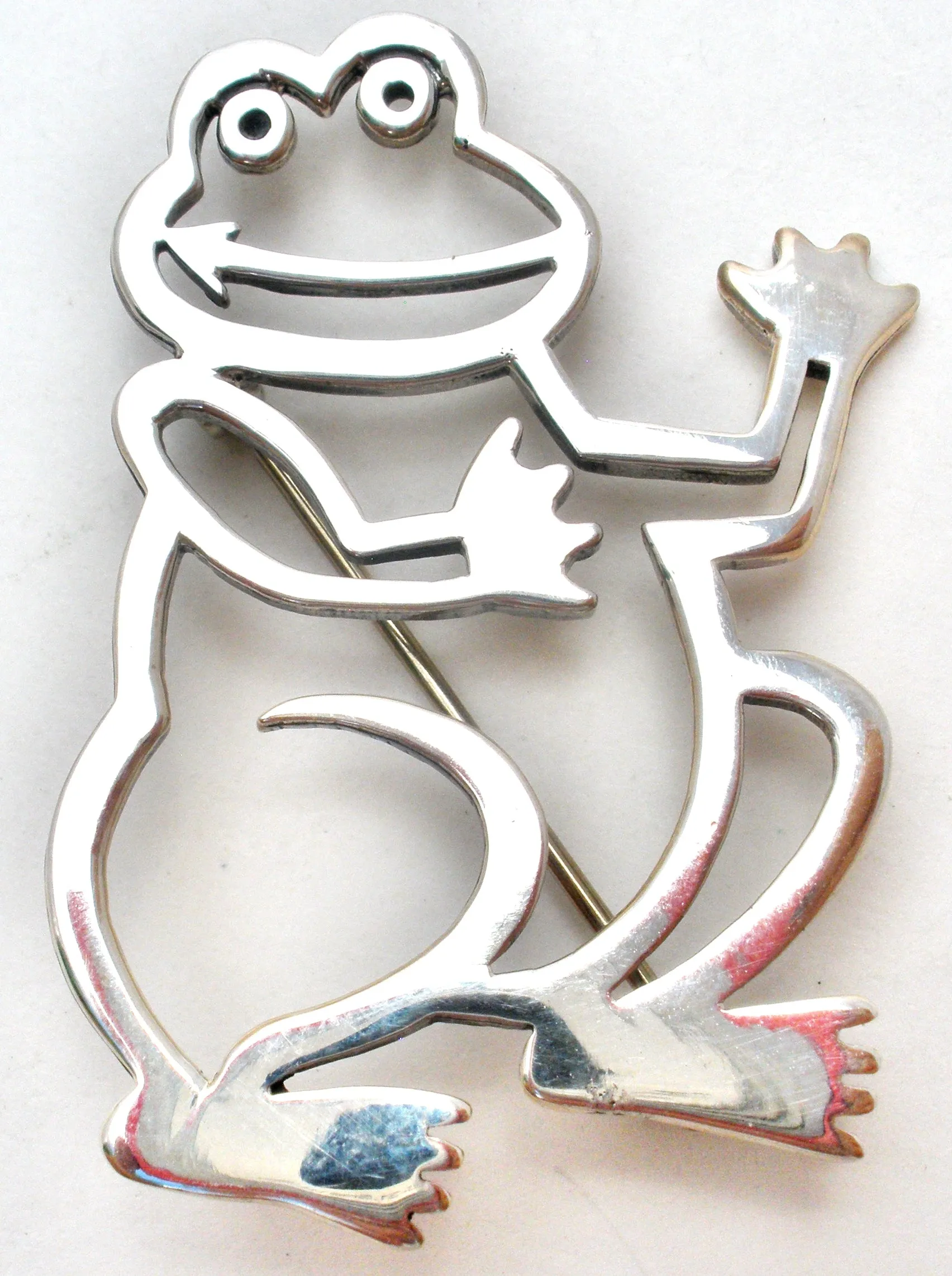 Frog Pin Sterling Silver by Frank Chavez