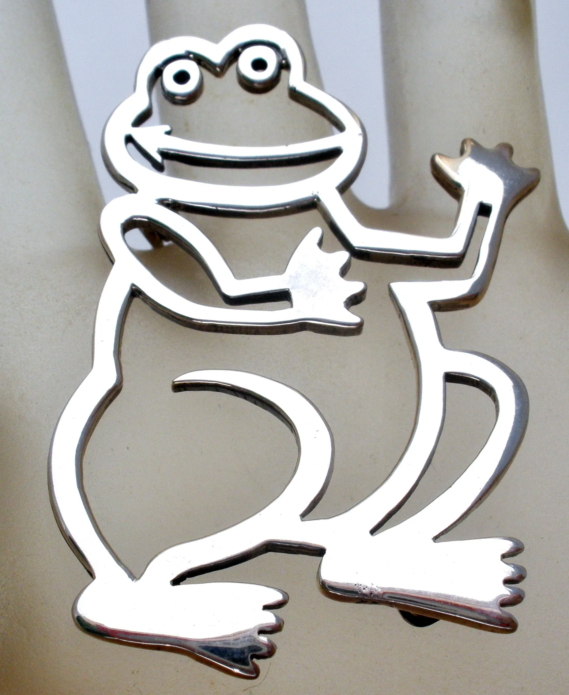 Frog Pin Sterling Silver by Frank Chavez