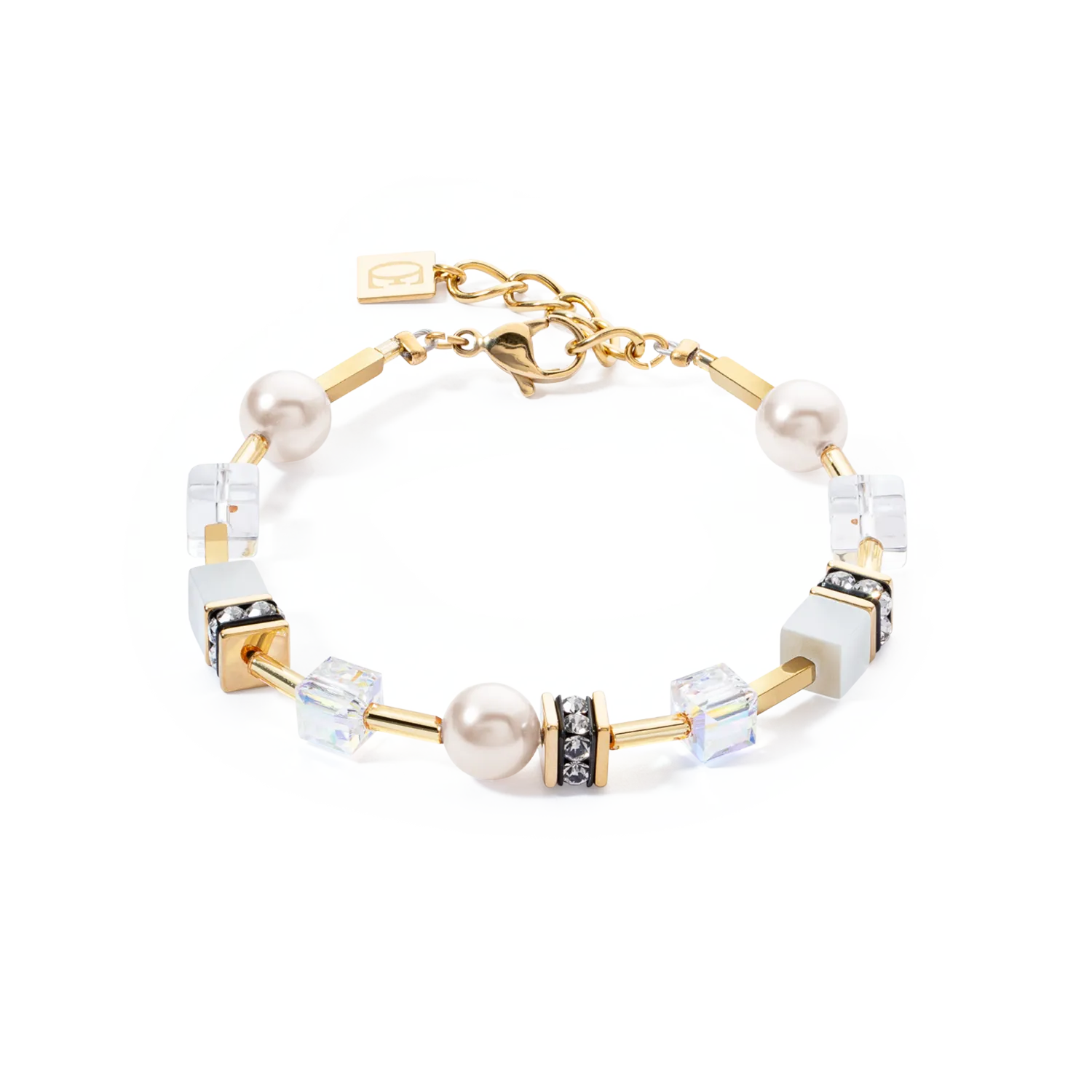 GeoCUBE? Iconic Pearl Mix bracelet gold-white