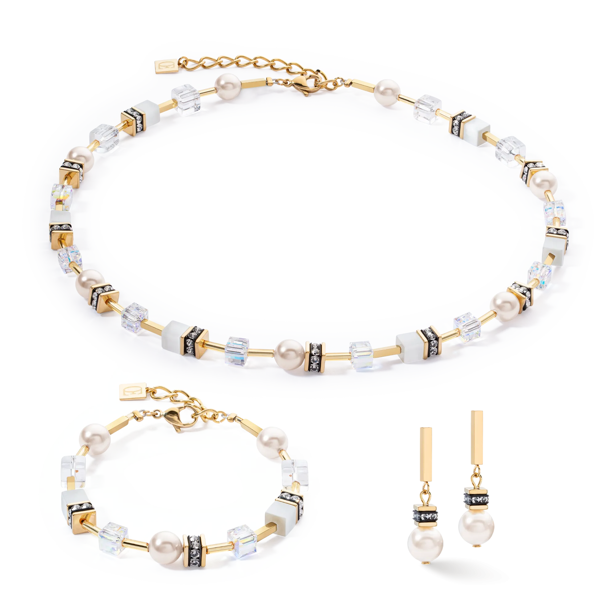 GeoCUBE? Iconic Pearl Mix bracelet gold-white