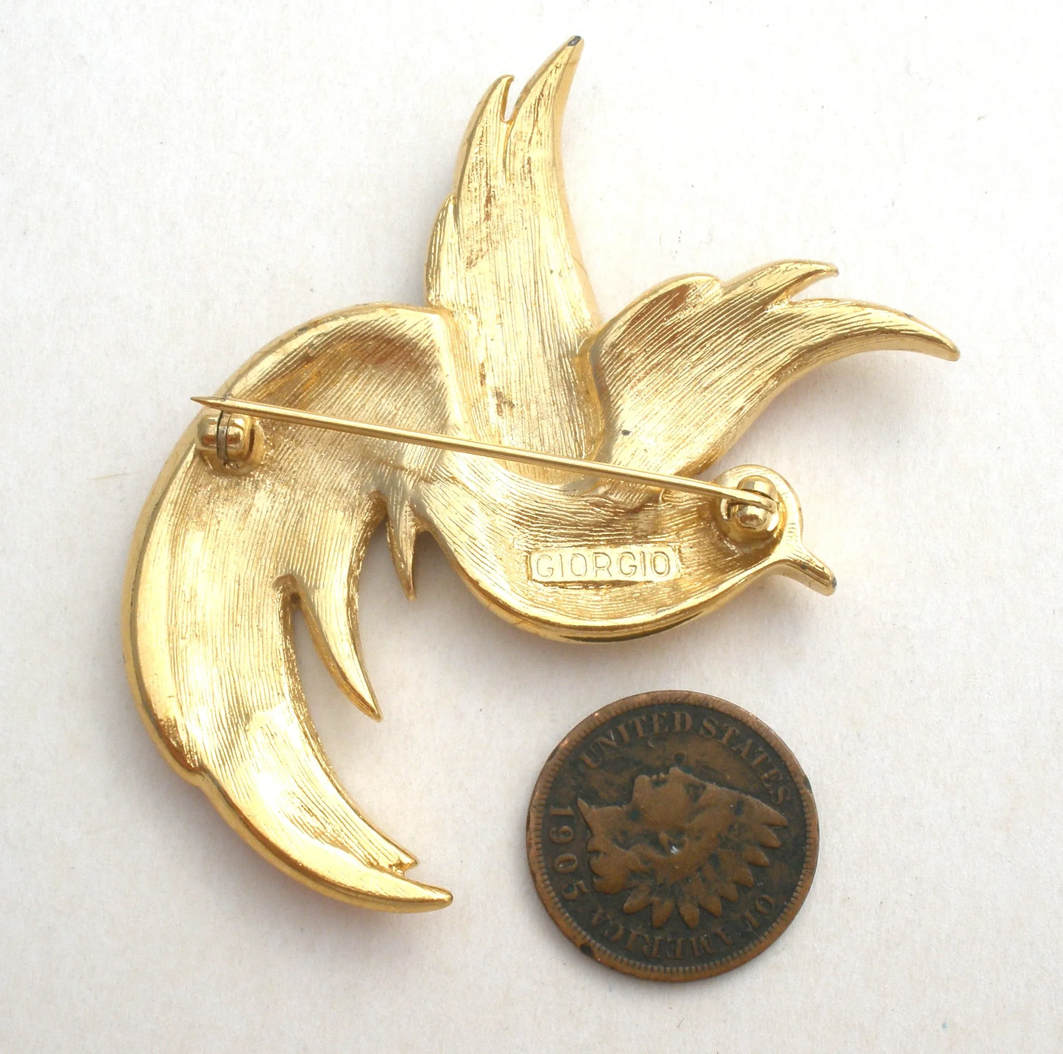 Giorgio Bird Of Paradise Brooch Pin Vintage