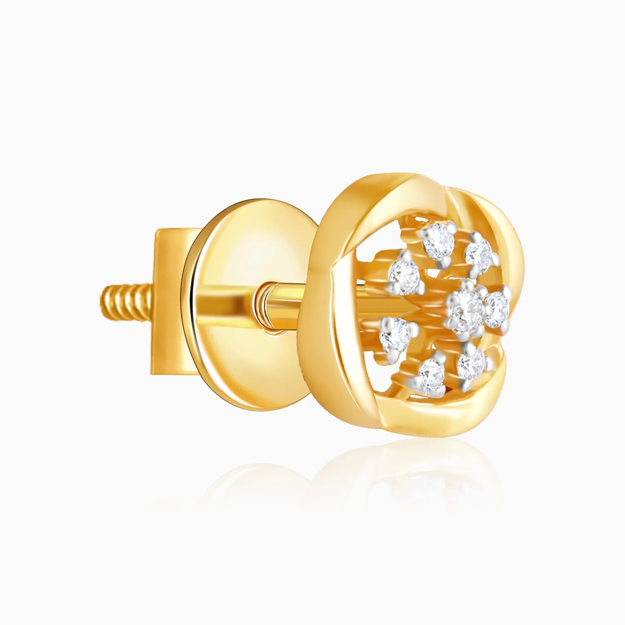 Gold Beauty In Nature Diamond Earrings