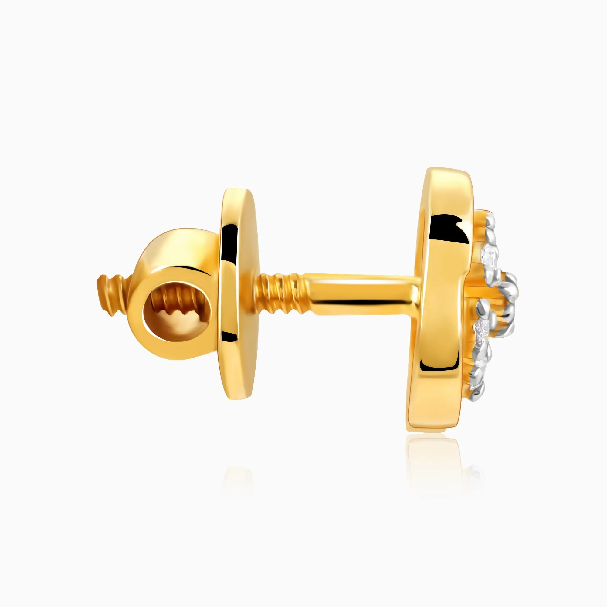 Gold Beauty In Nature Diamond Earrings