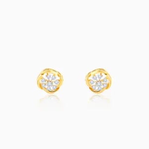 Gold Beauty In Nature Diamond Earrings