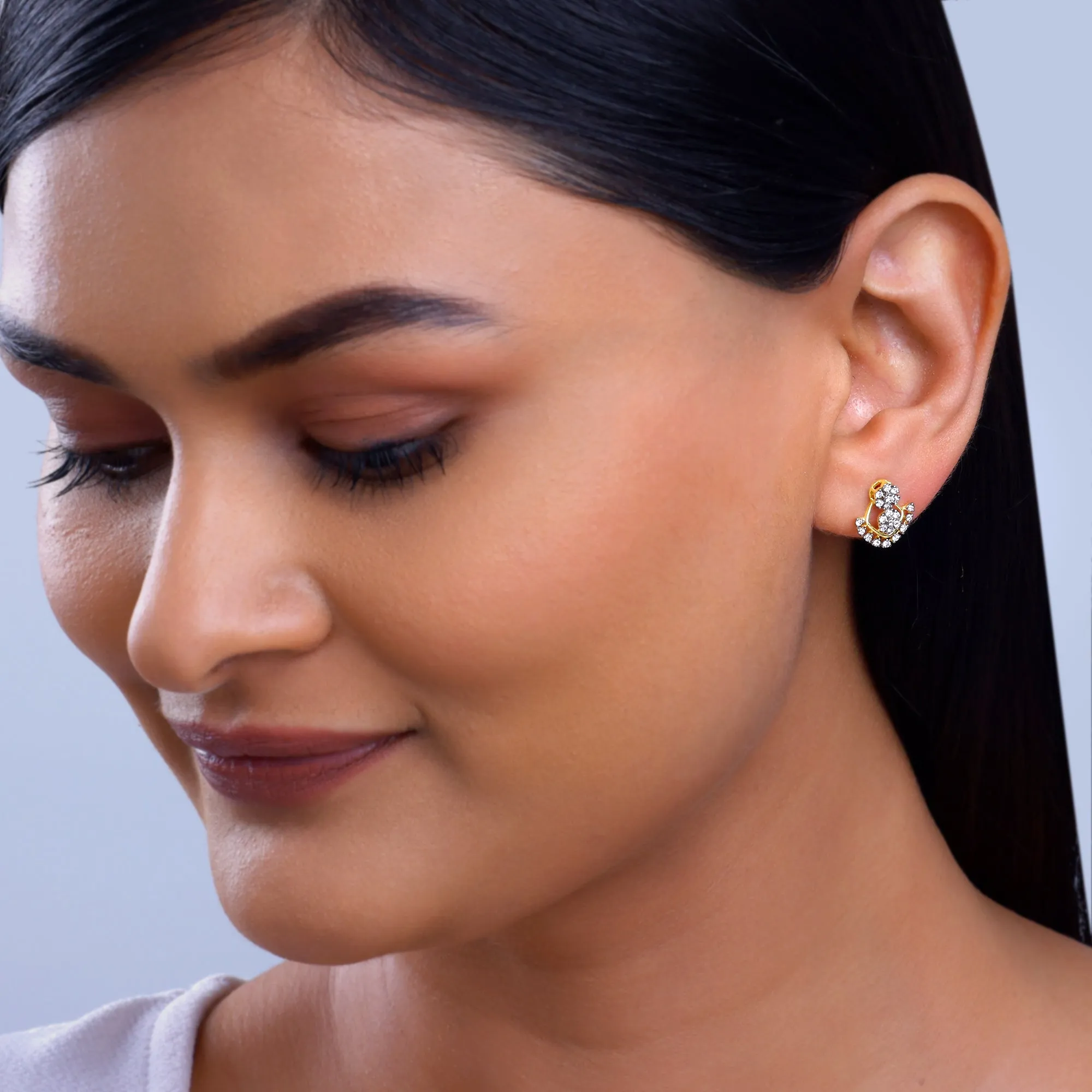Gold Glided Spark Diamond Earrings