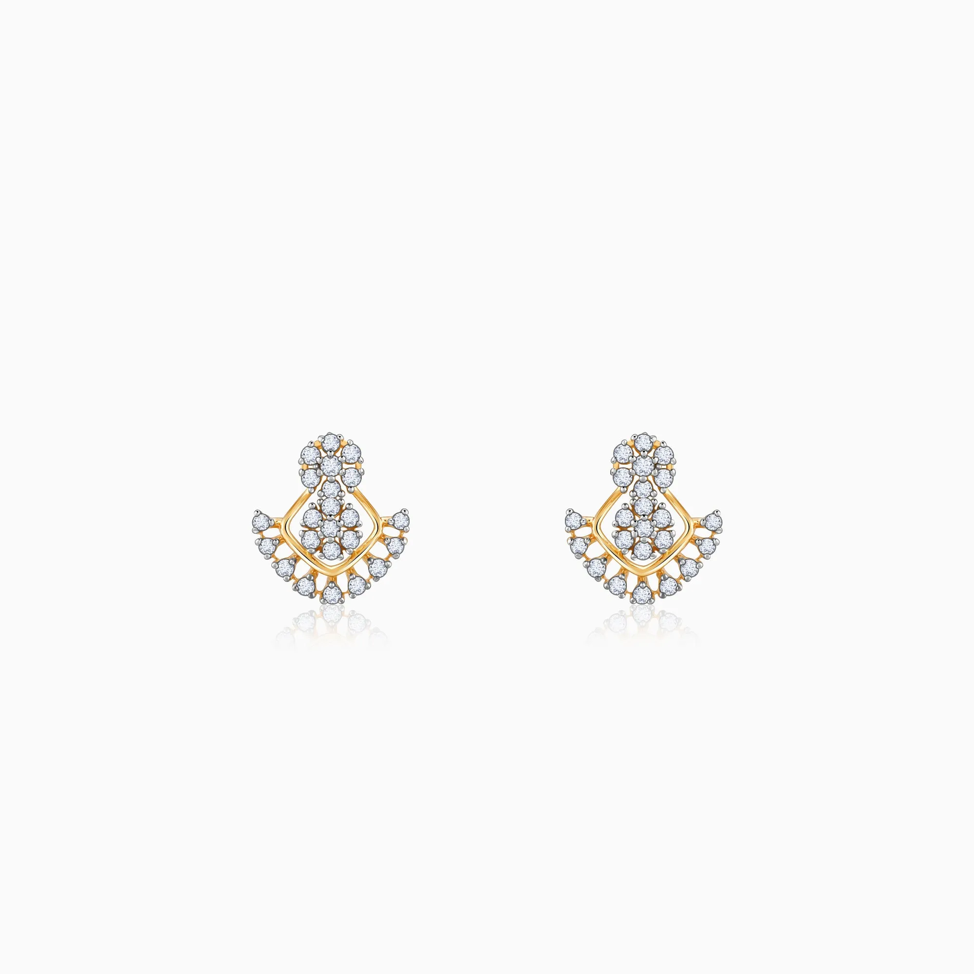 Gold Glided Spark Diamond Earrings