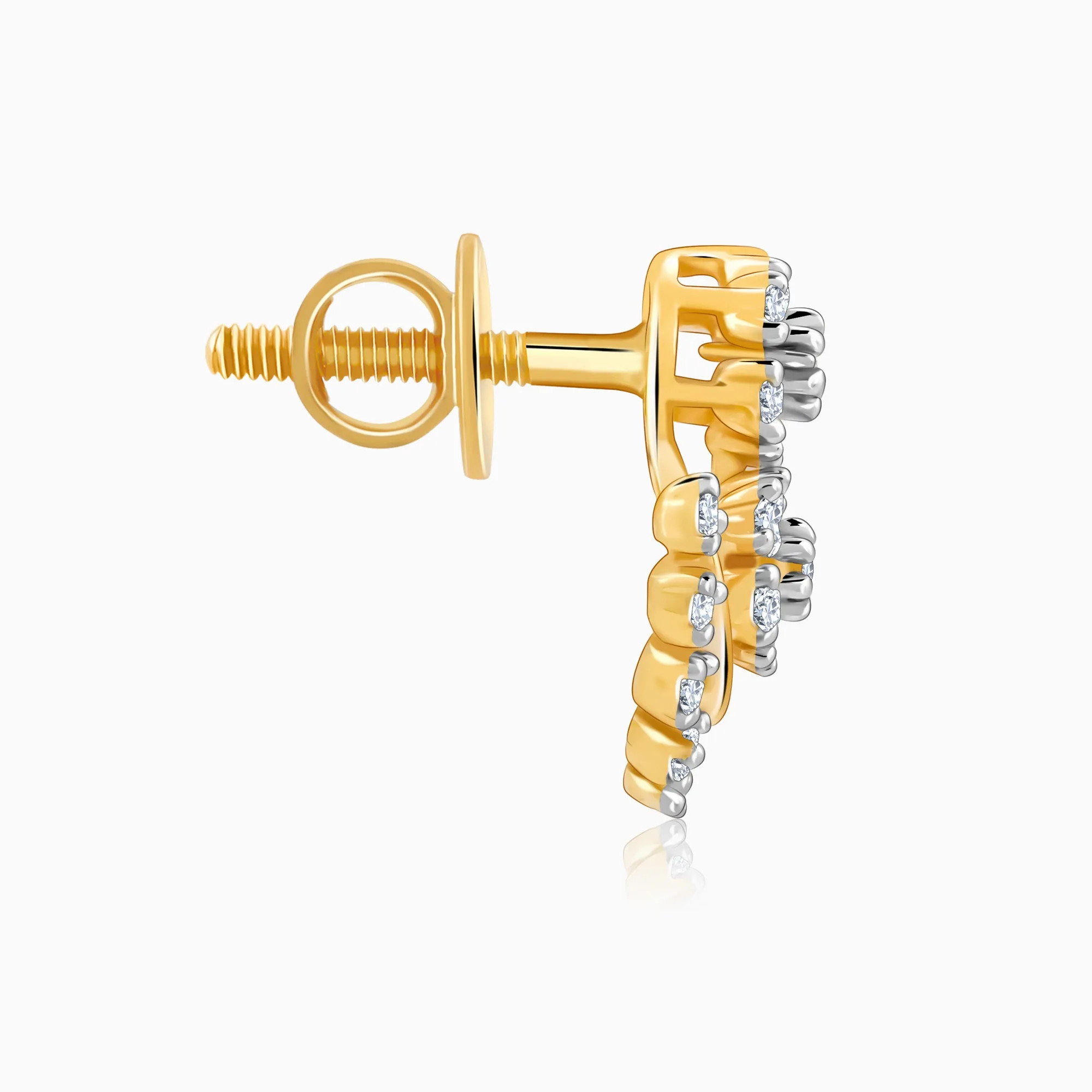 Gold Glided Spark Diamond Earrings